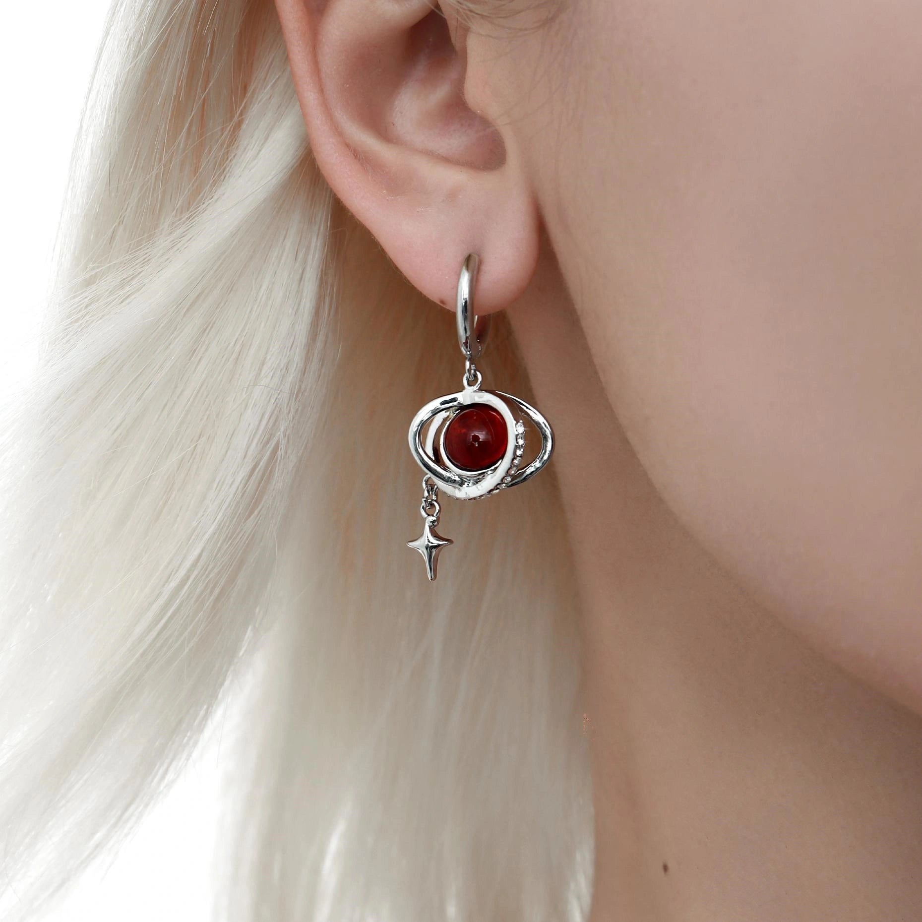 Red Nebula 18K Gold Plated Earrings for Women - Elegant Dangle Earrings for Party, Wedding & Evening Wear | Hypoallergenic Fashion Jewelry Gift