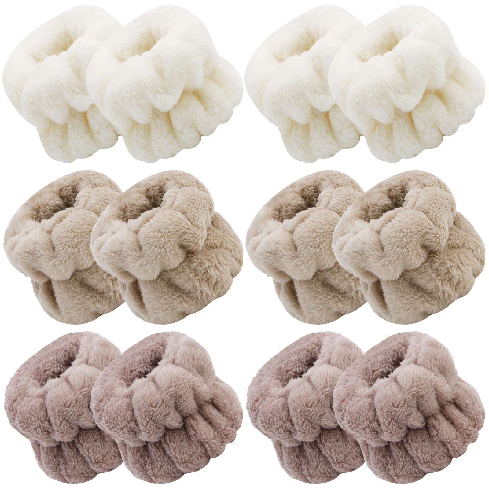 WHAVEL 6 Pairs Absorbent Face Washing Wristbands - Spa Quality Sweatbands for Skincare & Washing - Prevent Water Dripping Down Arms - Perfect for Facials, Makeup Removal & Daily Cleansing Routine