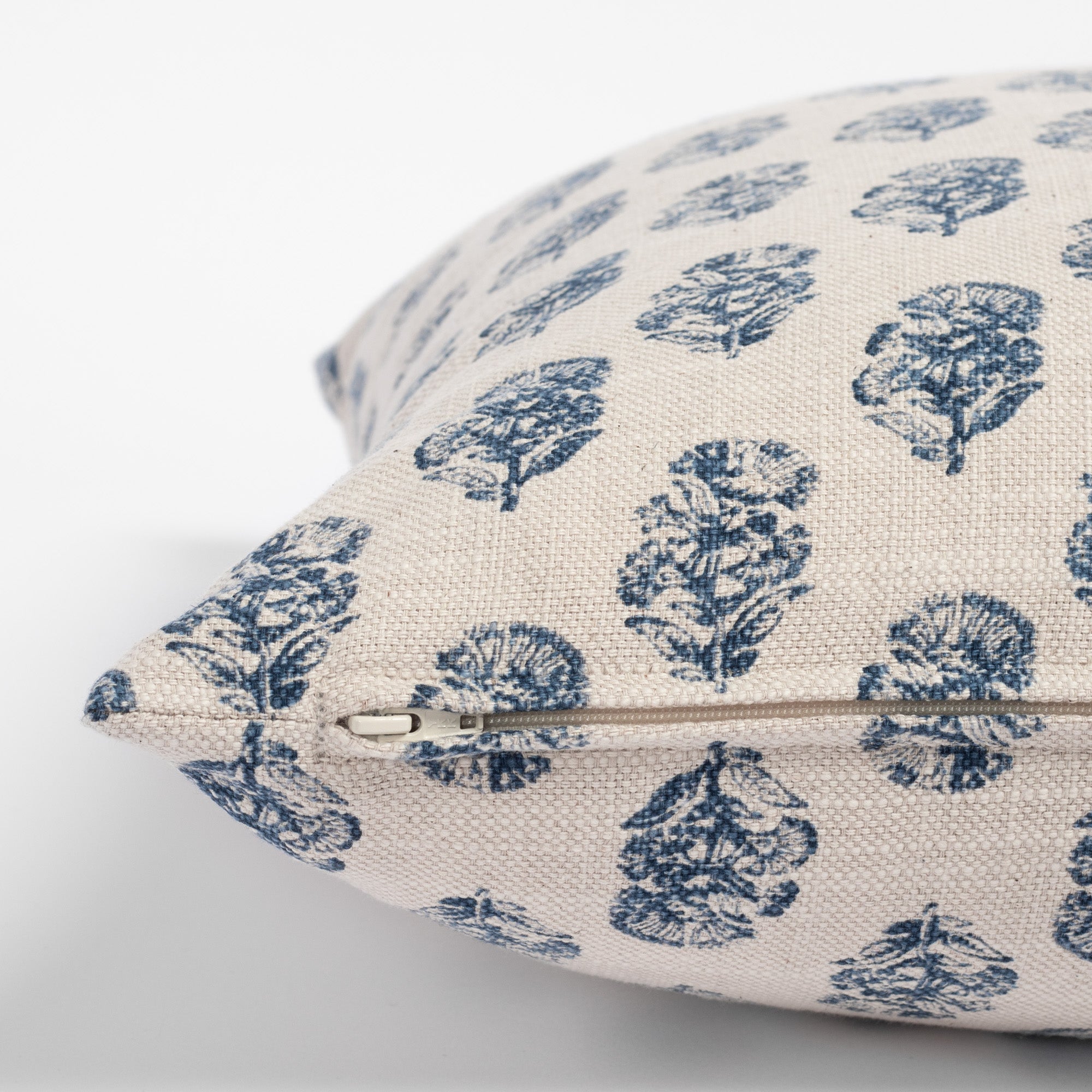 Zola 20x20 Inch Decorative Throw Pillow Cover - Soft Indigo Blue Cotton Square Cushion for Sofa, Bed, Living Room & Home Decor
