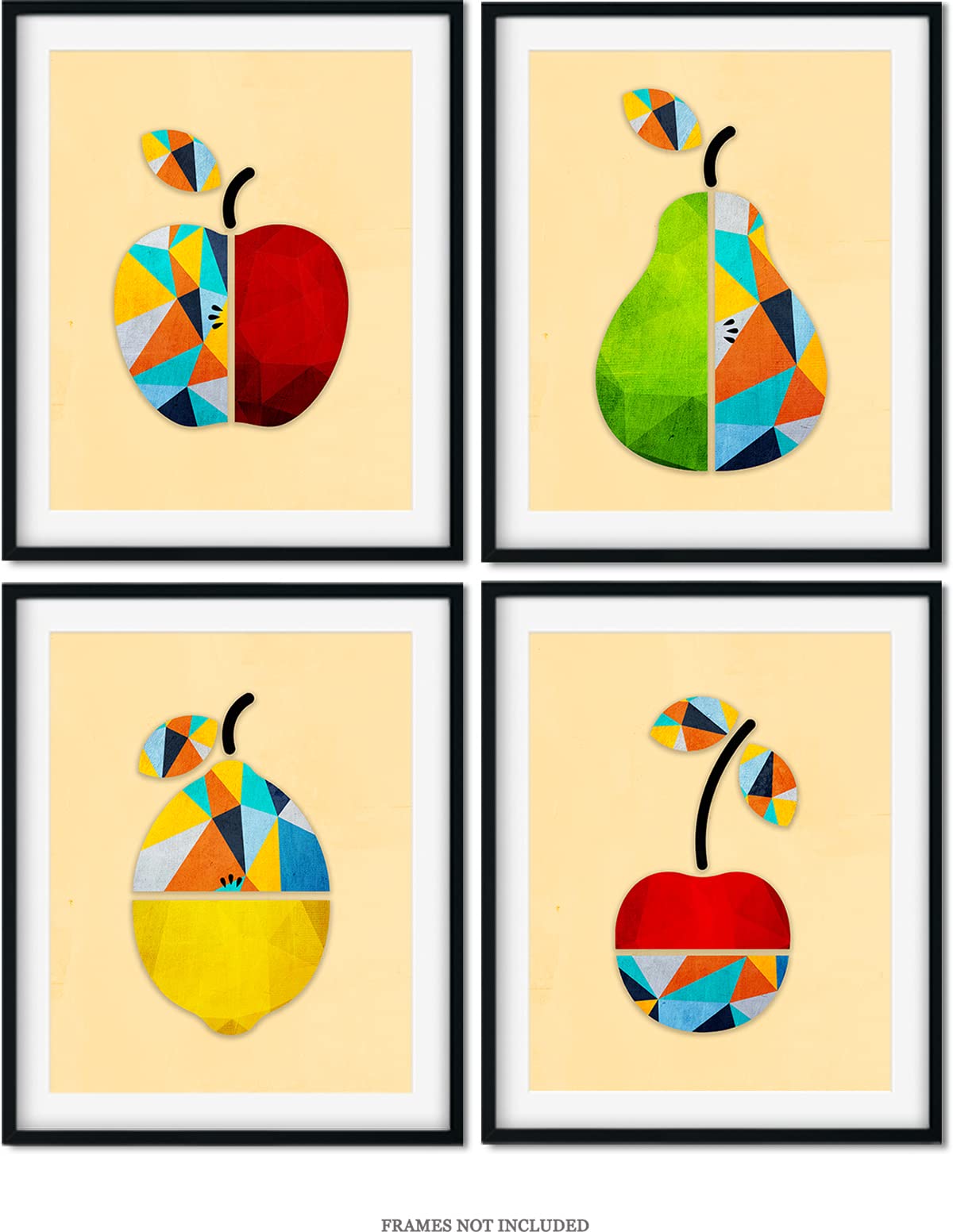 Modern Fruit Geometric Wall Art - Boho Kitchen & Dining Decor for Home