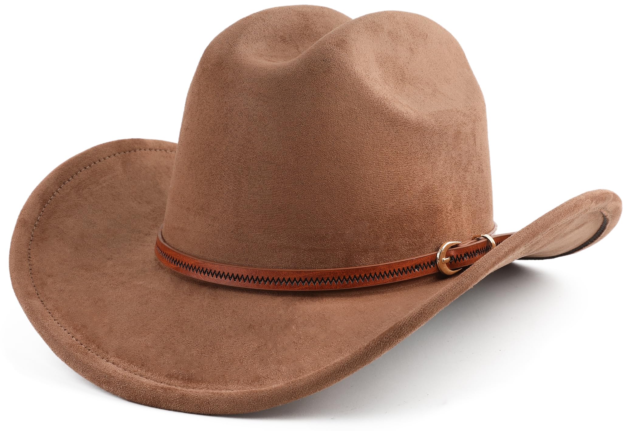Stylish Cowboy Hat for Women & Men - Wide Brim Western Cowgirl Hat for Rodeo, Country Music Festivals & Outdoor Adventures