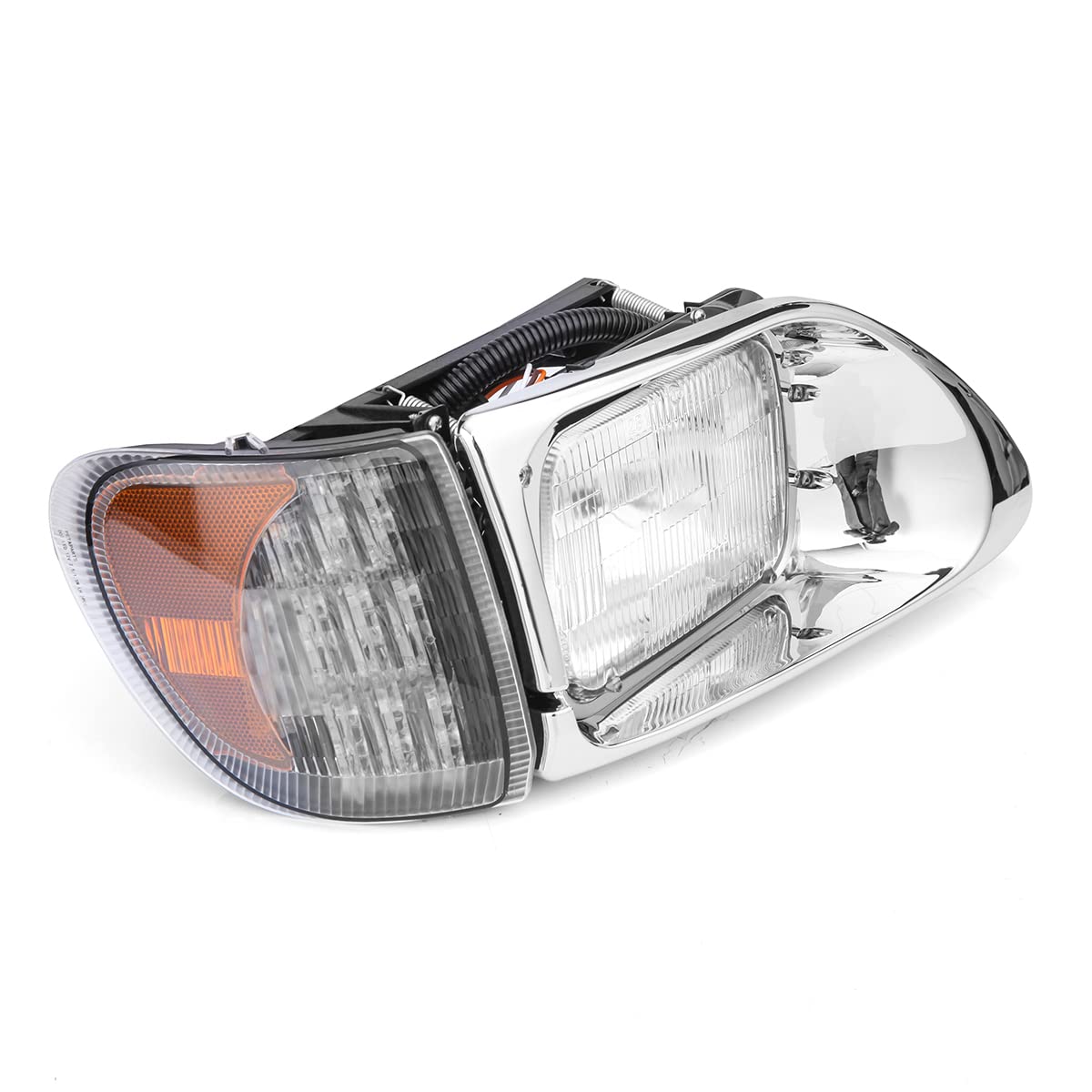 LED Headlight Assembly for International 9200/9200iSBA/5900/5900i/5900iSBA/9400/9400iSBA Semi Trucks - Pair with LED Turn Signals | Durable Replacement Headlamps for Improved Night Driving Safety