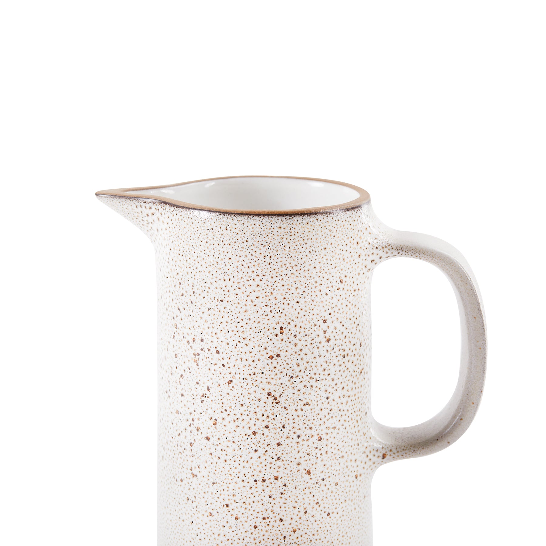 Small Pitcher in Opaque White and Matte Brown - Perfect for Serving Milk, Juice, and Water at Breakfast or Dining Table