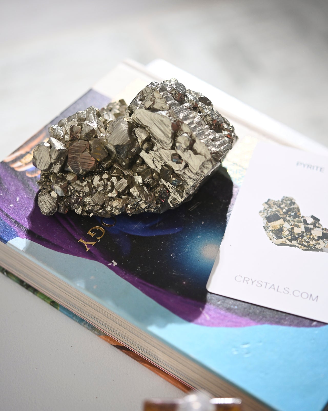 Natural Pyrite and Quartz Crystal Cluster - 2.6lbs Healing Stone Specimen for Meditation, Reiki, and Home Decor