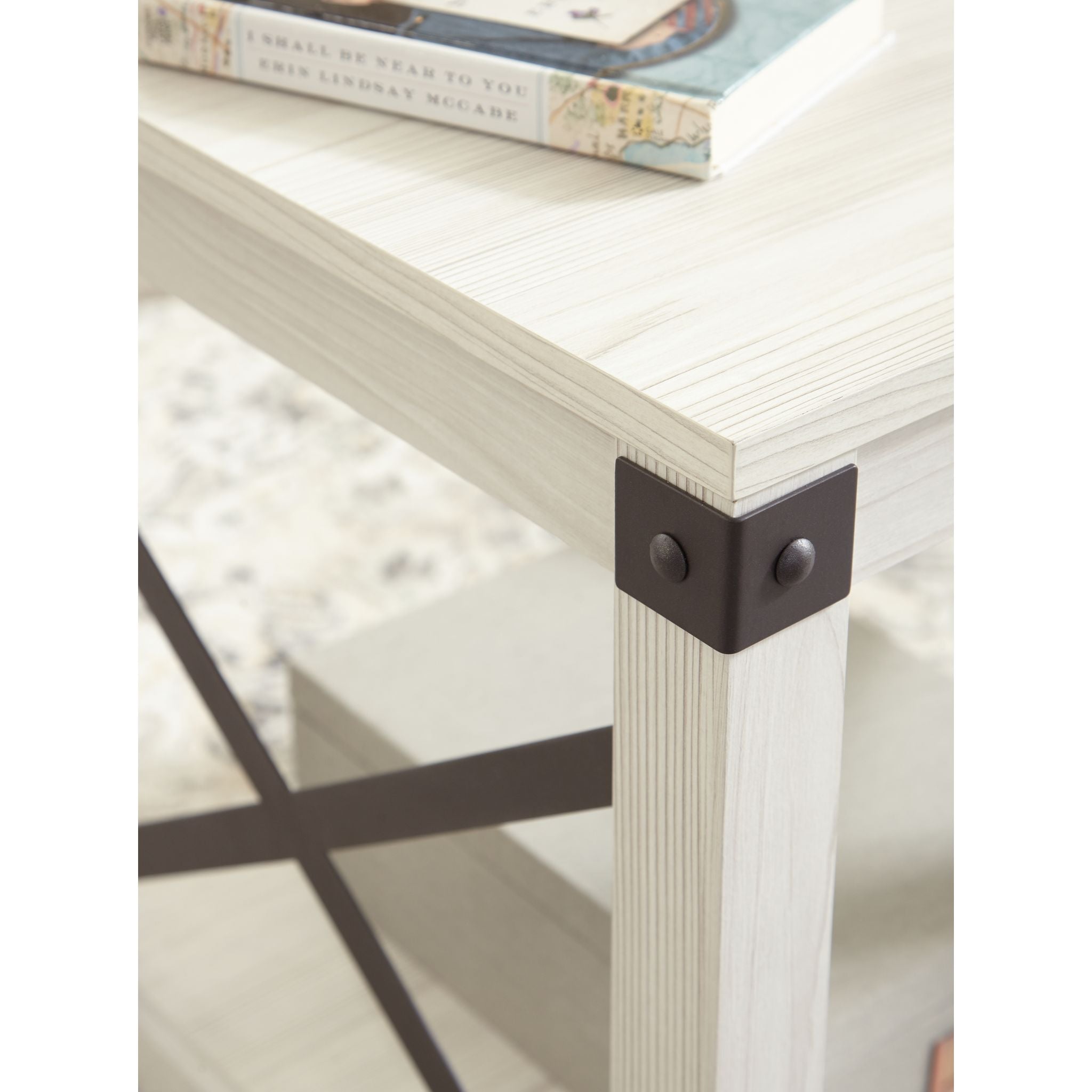 Bayflynn Whitewashed End Table - Modern Nightstand for Bedroom, Living Room, or Office - Small Side Table with Rustic Farmhouse Style