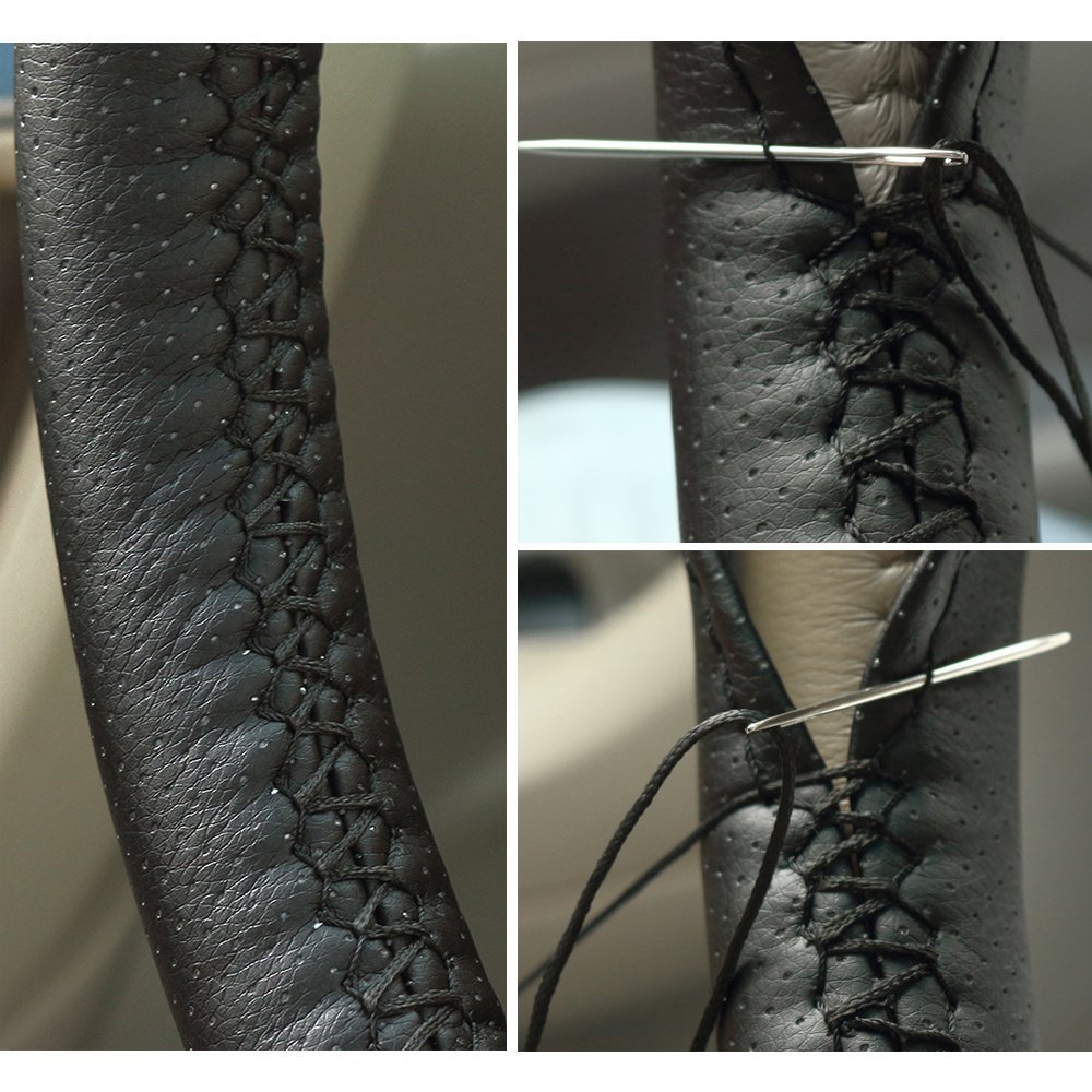 Universal Anti-Slip Leather Steering Wheel Cover 15