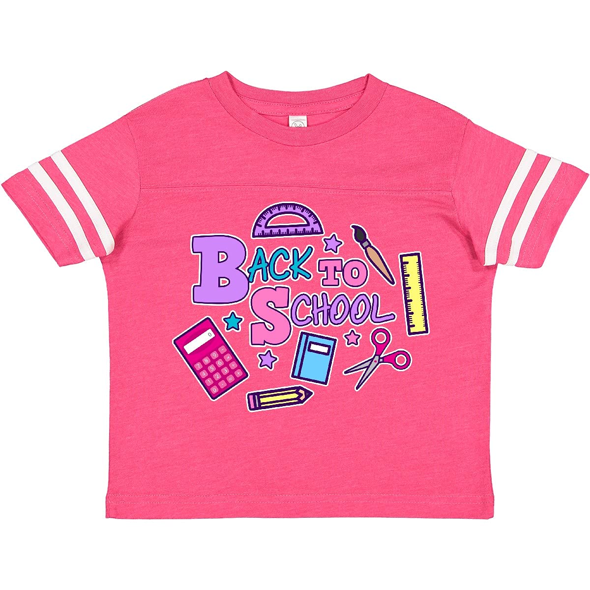 Back to School Toddler T-Shirt with School Supplies Design - Cute First Day of School Outfit for Preschool & Kindergarten Kids