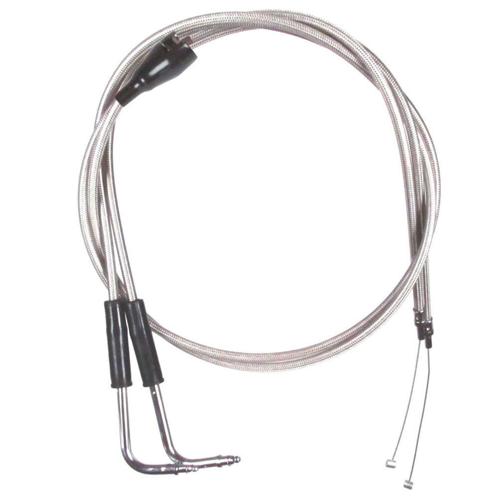 Premium Stainless Steel Braided Throttle Cable Set for 2002-2007 Harley Road Glide with Cruise Control - HC-66-0350-0364-RG - Perfect for Smooth Acceleration and Long-Lasting Performance on Cruiser Motorcycles