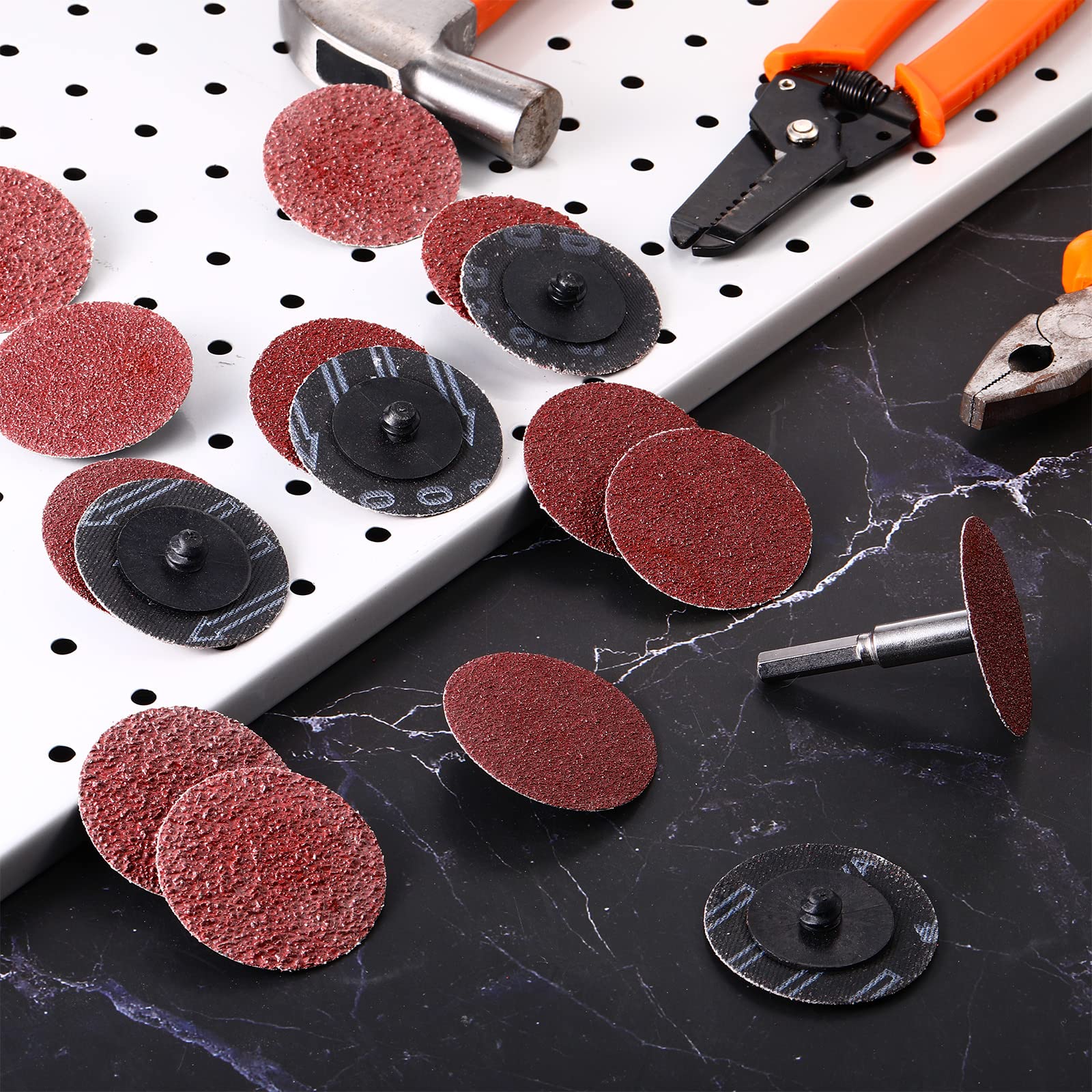 Chumia 150-Piece 2-Inch Sanding Disc Set for Die Grinder – 36/60/80 Grit Roll Lock Discs for Surface Prep, Stripping, Grinding, Polishing & Burr Removal – Ideal for Metal, Wood & Automotive Projects