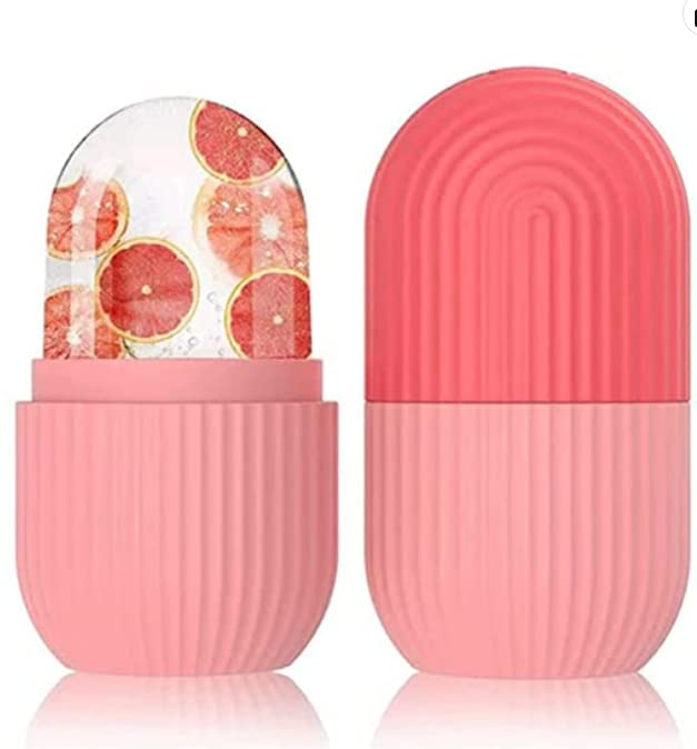 Cooling Ice Roller for Face & Skin Care - Unisex Facial Massager for Women & Men | Spill-Proof Beauty Tool with Ice Treatment | Pack of 2 (Orange & Pink) | Perfect for Reducing Puffiness, Soothing Sunburn & Post-Workout Recovery