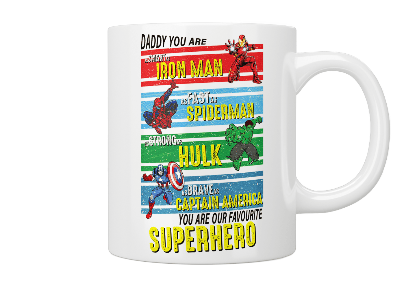 Dad You Are Our Favorite Superhero Coffee Mug - Perfect Gift for Father's Day, Birthday & Christmas - Ideal for Home, Office & Gifting