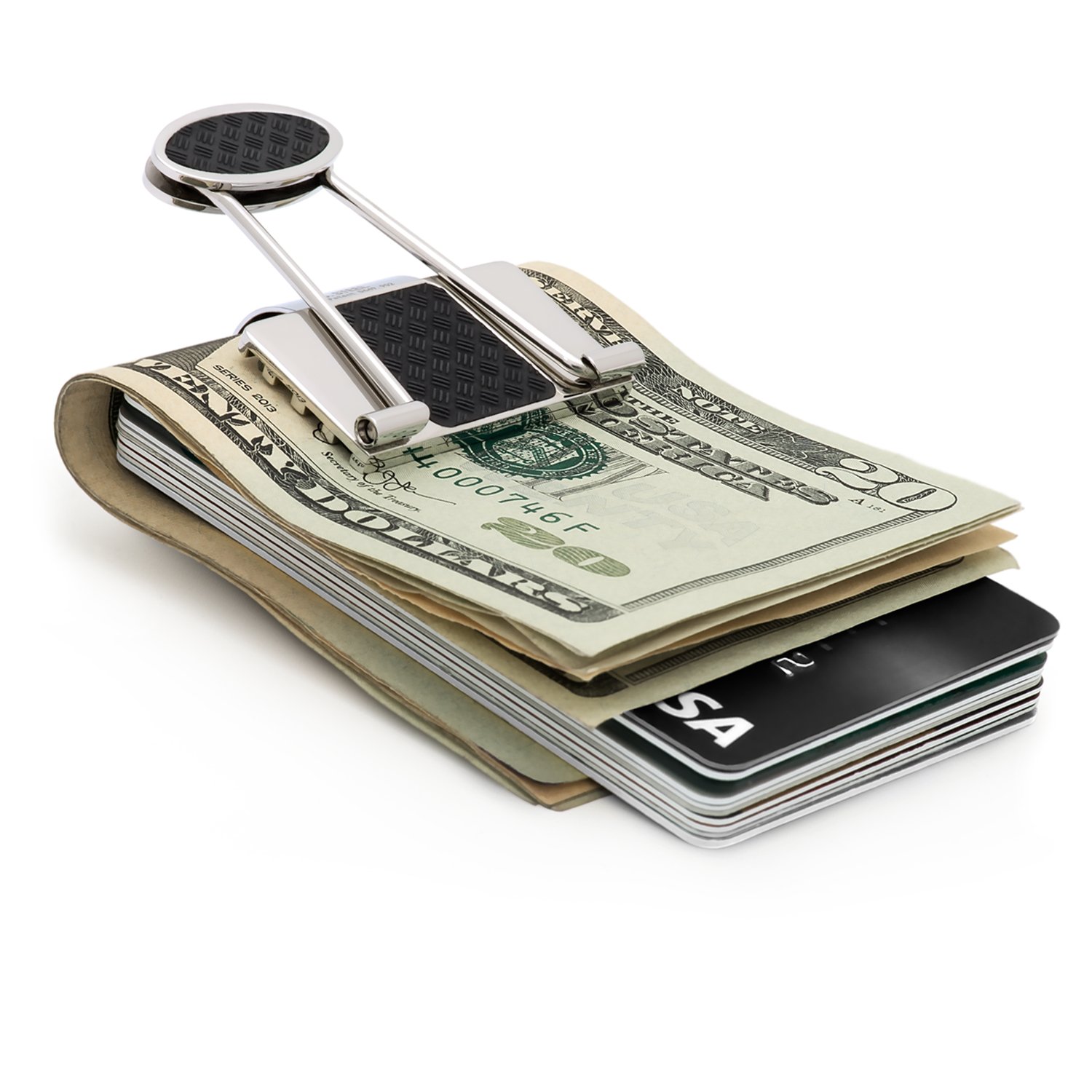 Premium Stainless Steel Money Clip for Men - Slim Minimalist Wallet & Credit Card Holder - Durable Ionic Plated Metal Bill Binder - Perfect for Everyday Carry, Business Travel, and Gifts