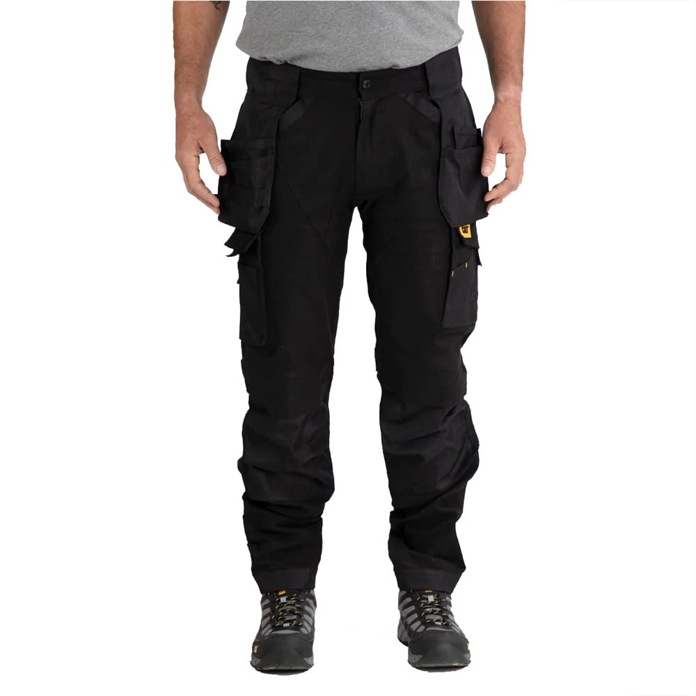 Caterpillar Men's Advanced Stretch Work Pants with Articulated Knees, Cargo & Dual Tool Pockets - Durable Construction Workwear for Job Sites & Outdoor Labor