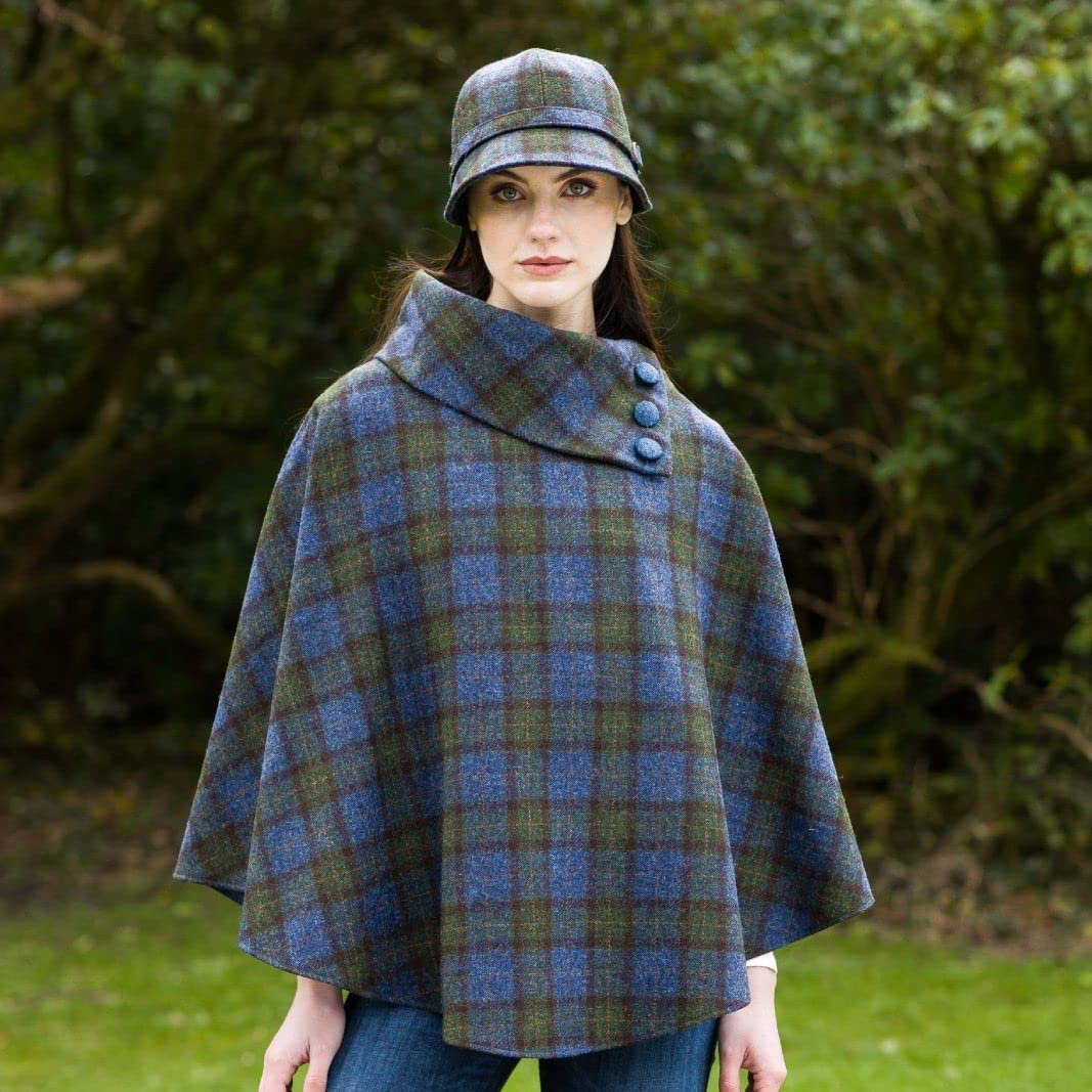 Authentic Irish Tweed Poncho for Women - 100% Pure Irish Wool, Handwoven in Ireland - One Size Fits All - Perfect for Fall Fashion, Outdoor Adventures & Cozy Evenings