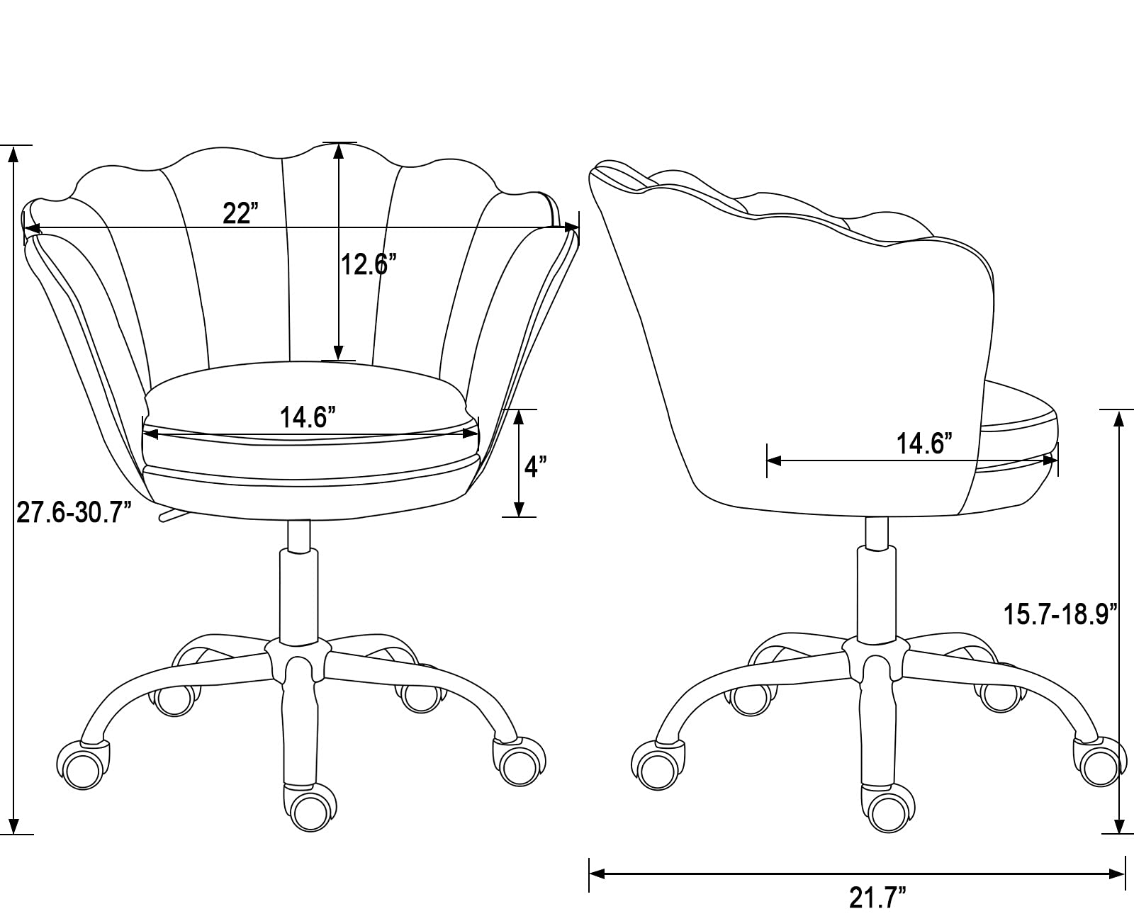 **GuYou Adjustable Kids Study Chair - Swivel Rolling Desk Chair for Boys & Girls, Ergonomic Children's Armchair for Bedroom, Study Room - Light Purple (Perfect for Homework, Reading & Gaming)**