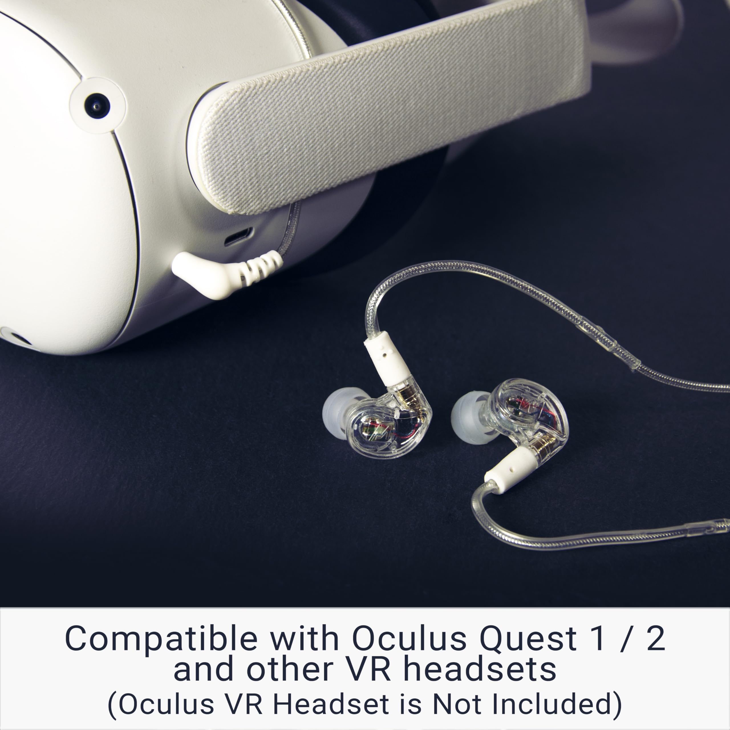 MEE Audio M6 VR Multiplatform In-Ear Gaming Earphones with Headset Mic for PS5, Xbox, Nintendo Switch, PC - Includes Short Cable & Mounting Bracket for Oculus Quest & VR Headsets - Perfect for Immersive VR Gaming & Console Play