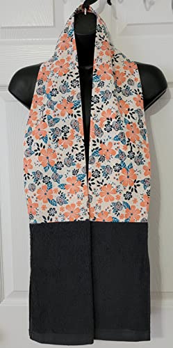 Kitchen Towel Boa - Soft & Absorbent Grill Towel Scarf with Coral Flowers Design | Perfect for Cooking, BBQ, Picnics & Outdoor Activities