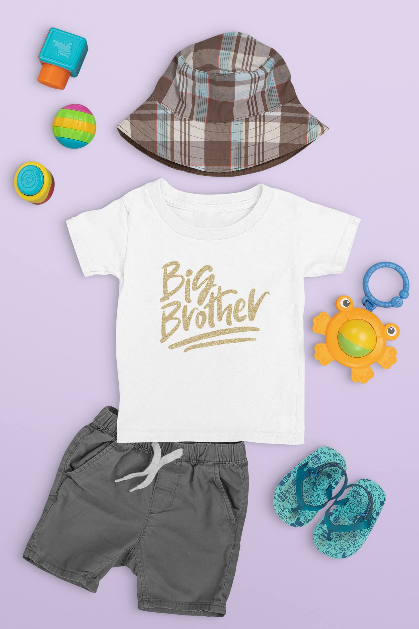 Big Brother Iron On Decal - Heat Transfer Vinyl Patch for Family Shirts - Big Little Bro HTV Graphic Ready To Press - Orange - Perfect for Siblings Matching Outfits, DIY T-Shirt Designs & Personalized Gifts