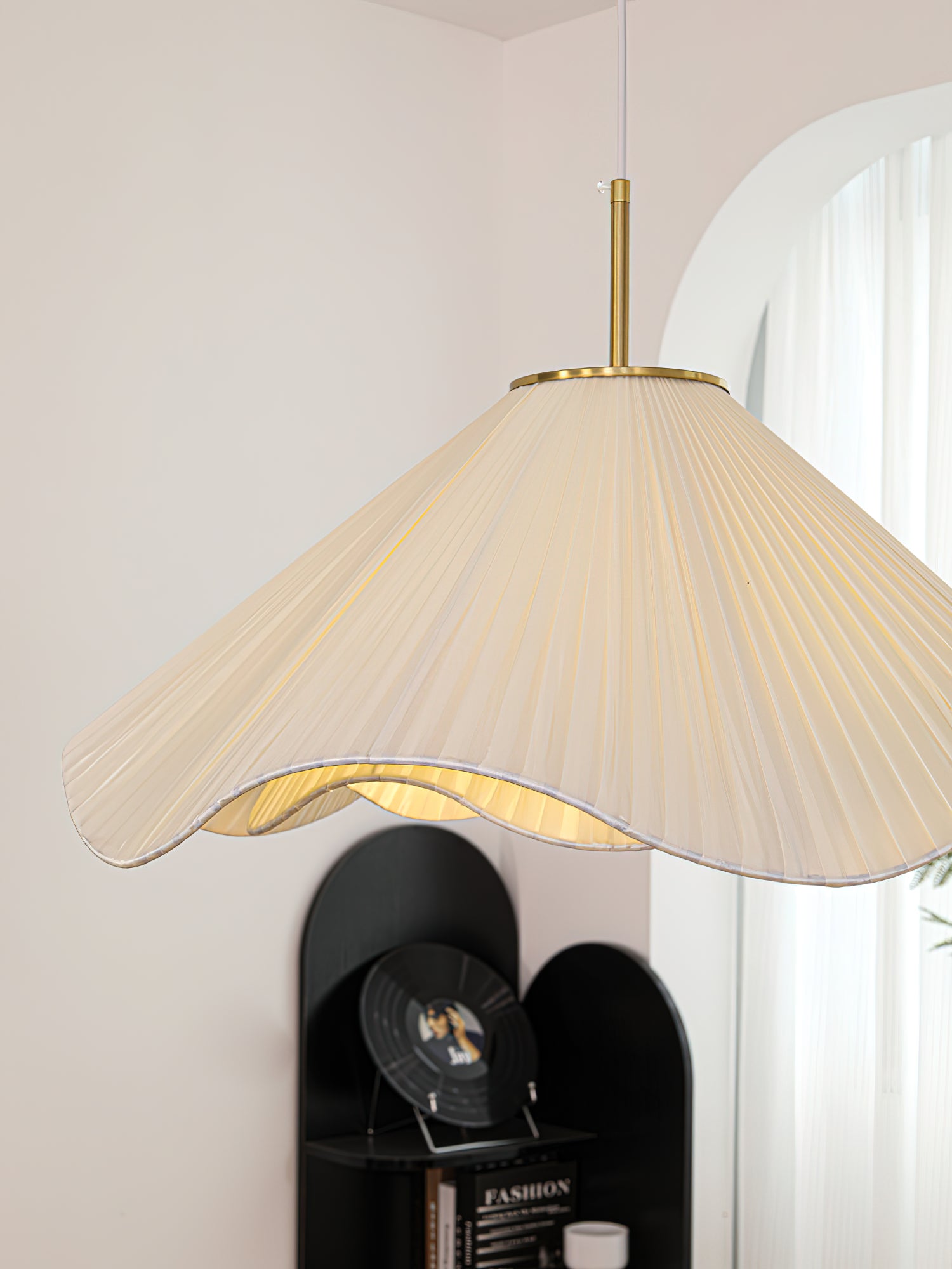 Elara Pendant Light - Modern Hanging Ceiling Lamp for Kitchen Island, Dining Room & Bedroom - Elegant Glass Shade with Gold Finish - Perfect for Home Decor & Interior Lighting