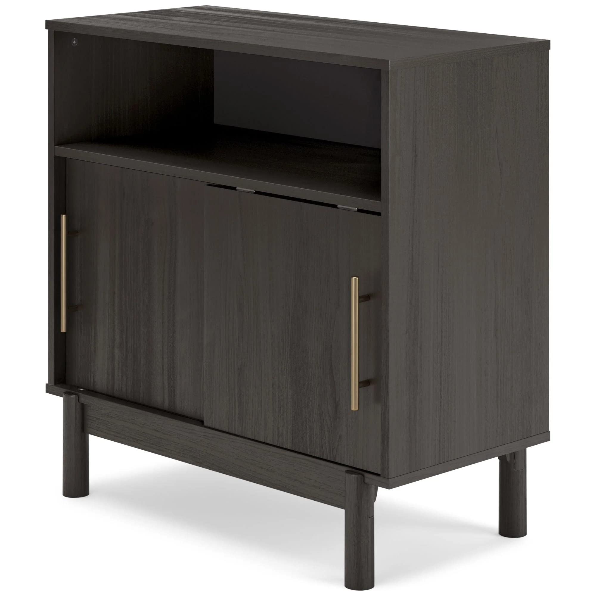 Signature Design by Ashley Brymont Modern 2-Door Accent Cabinet in Grayish Brown - Stylish Storage Solution for Living Room, Bedroom or Entryway