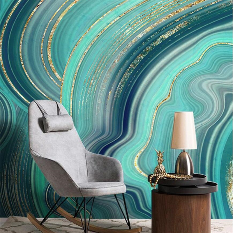 Green Stone Design Theme: Premium Marble Wallpaper Mural for Living Room & Bedroom Decor - Peel & Stick Self-Adhesive Wall Covering