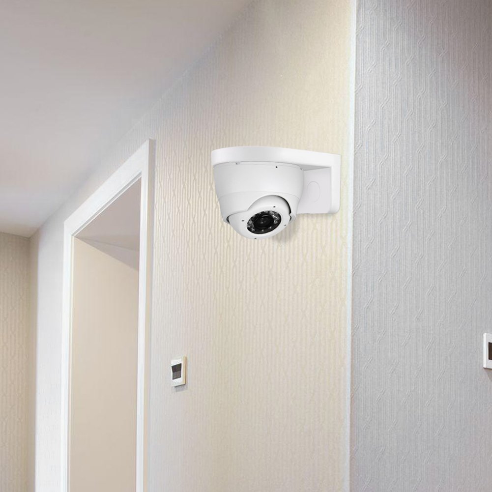 Universal ABS Plastic Dome Camera Mount - Adjustable Anti-Static Indoor/Outdoor Wall & Ceiling Bracket for CCTV/DVR/IP Security Cameras | White | Ideal for Home, Office & Business Surveillance Systems