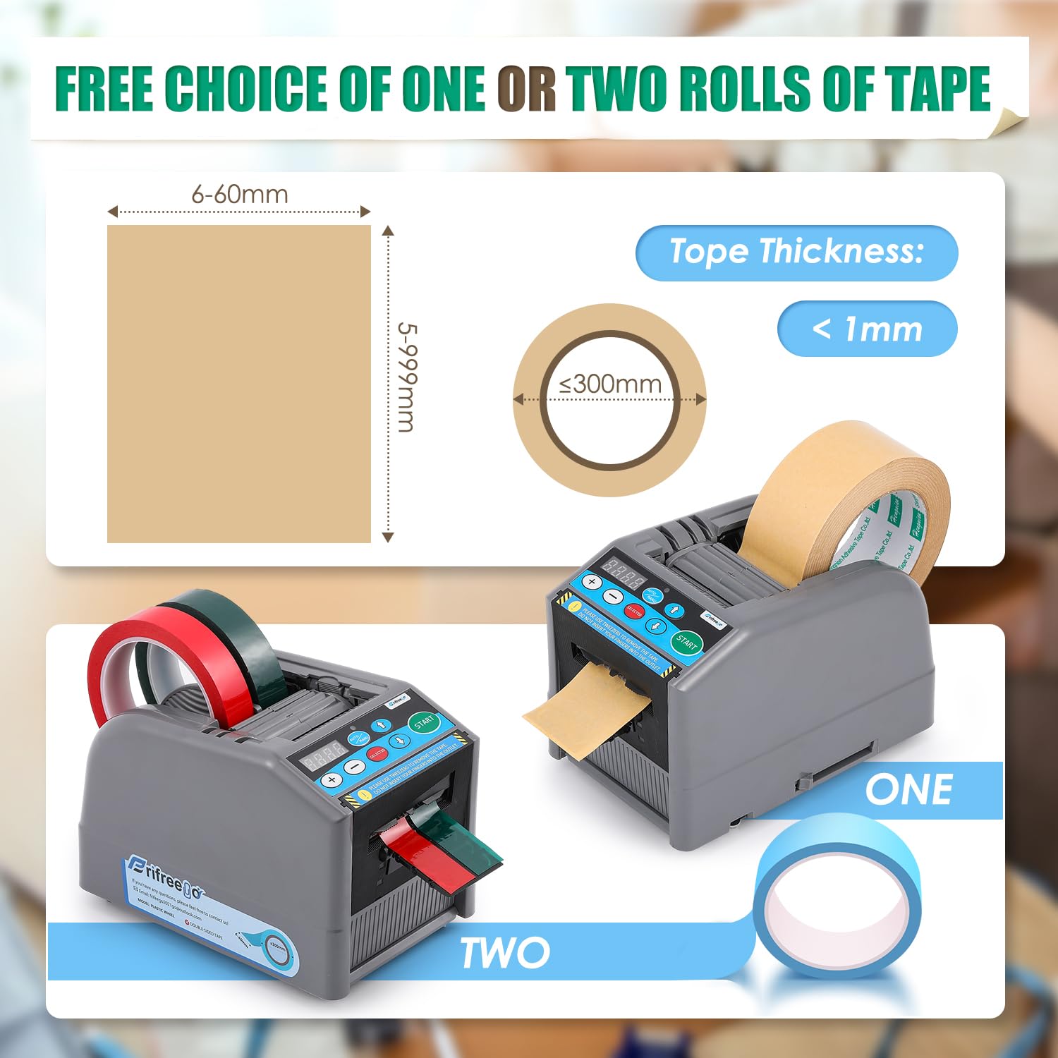 Electric Tape Dispenser & Cutter - Automatic/Manual Mode, 39
