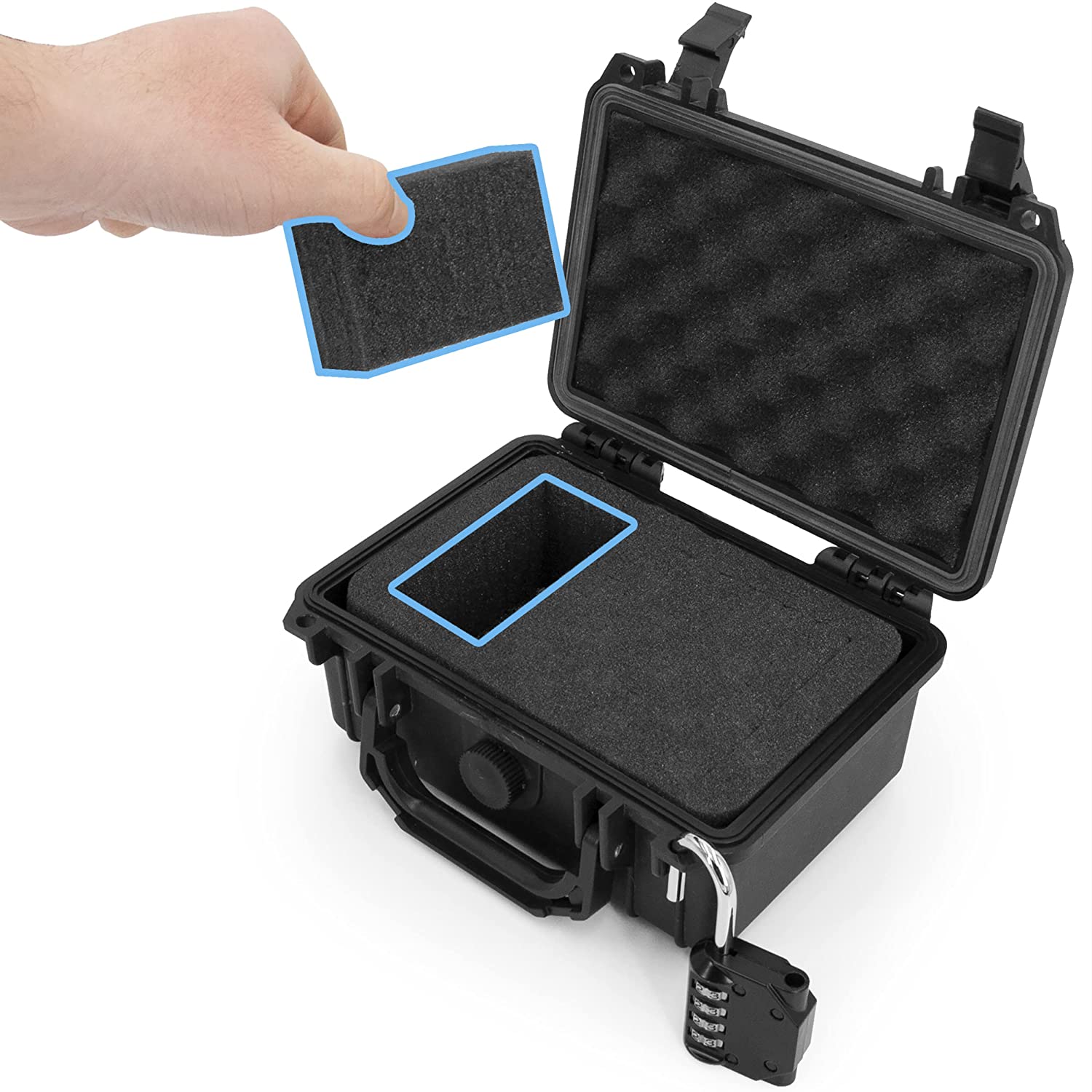 CASEMATIX Graded Coin Holder Case - Waterproof Storage Box for PCGS & NGC Coin Slabs (Fits 15+), Customizable Foam Insert with Security Padlock - Perfect for Coin Collectors & Numismatic Display at Home or Shows
