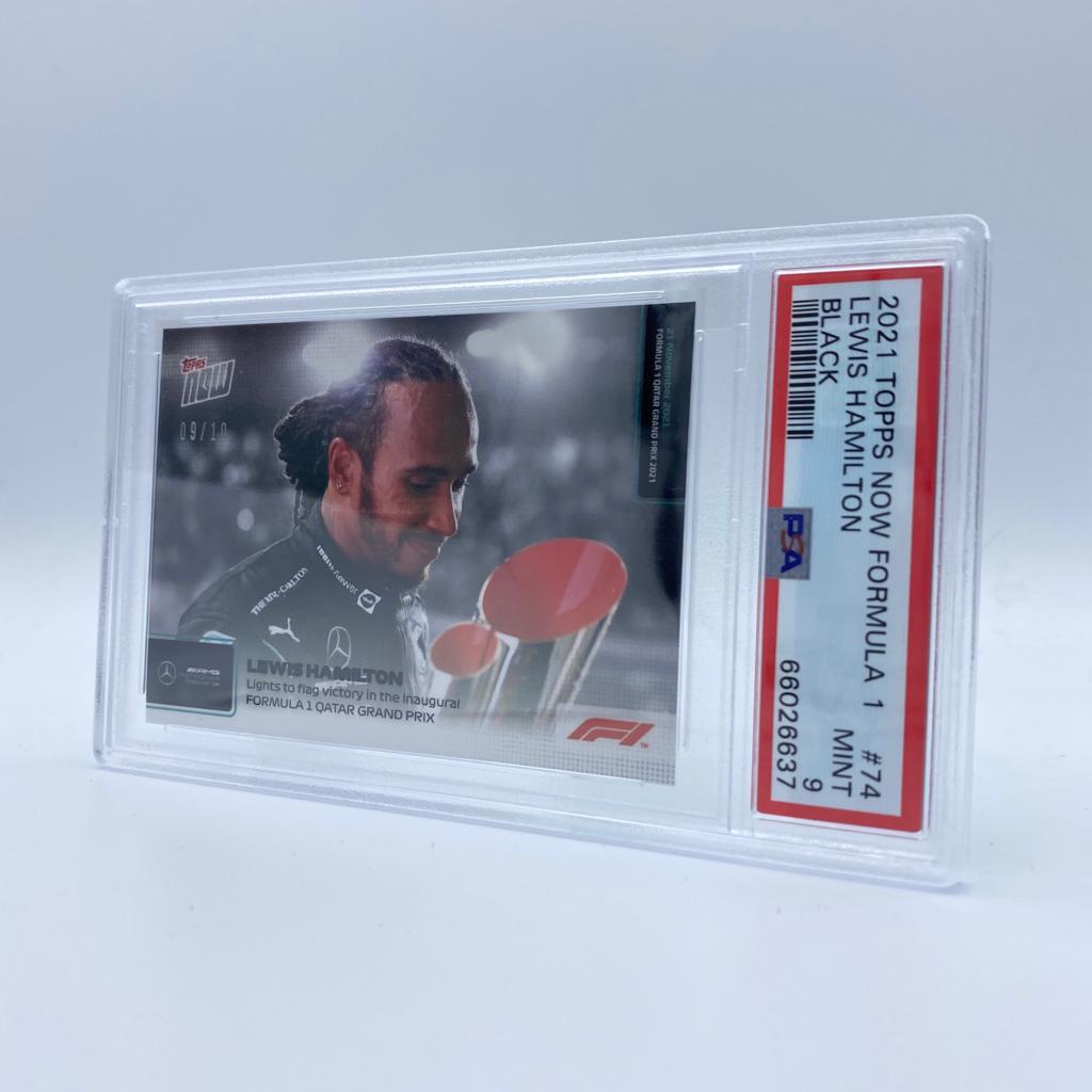 PSA 9 Graded 2009/10 Lewis Hamilton #074 F1 Qatar GP Lights to Flag Victory Card - Perfect for F1 Collectors, Sports Memorabilia Display, and Racing Enthusiast Gifts