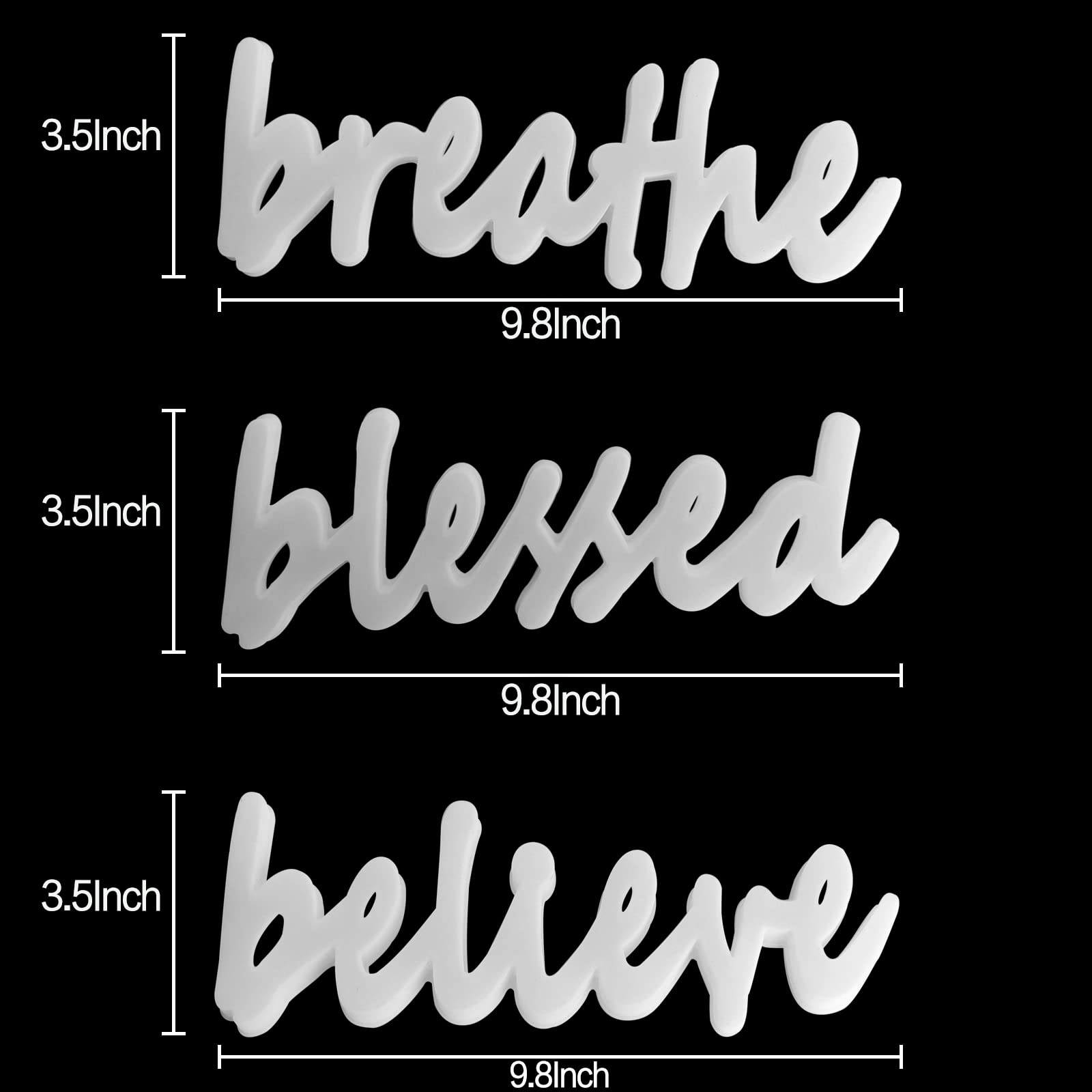 3-Piece Silicone Word Sign Molds for Epoxy Resin - 
