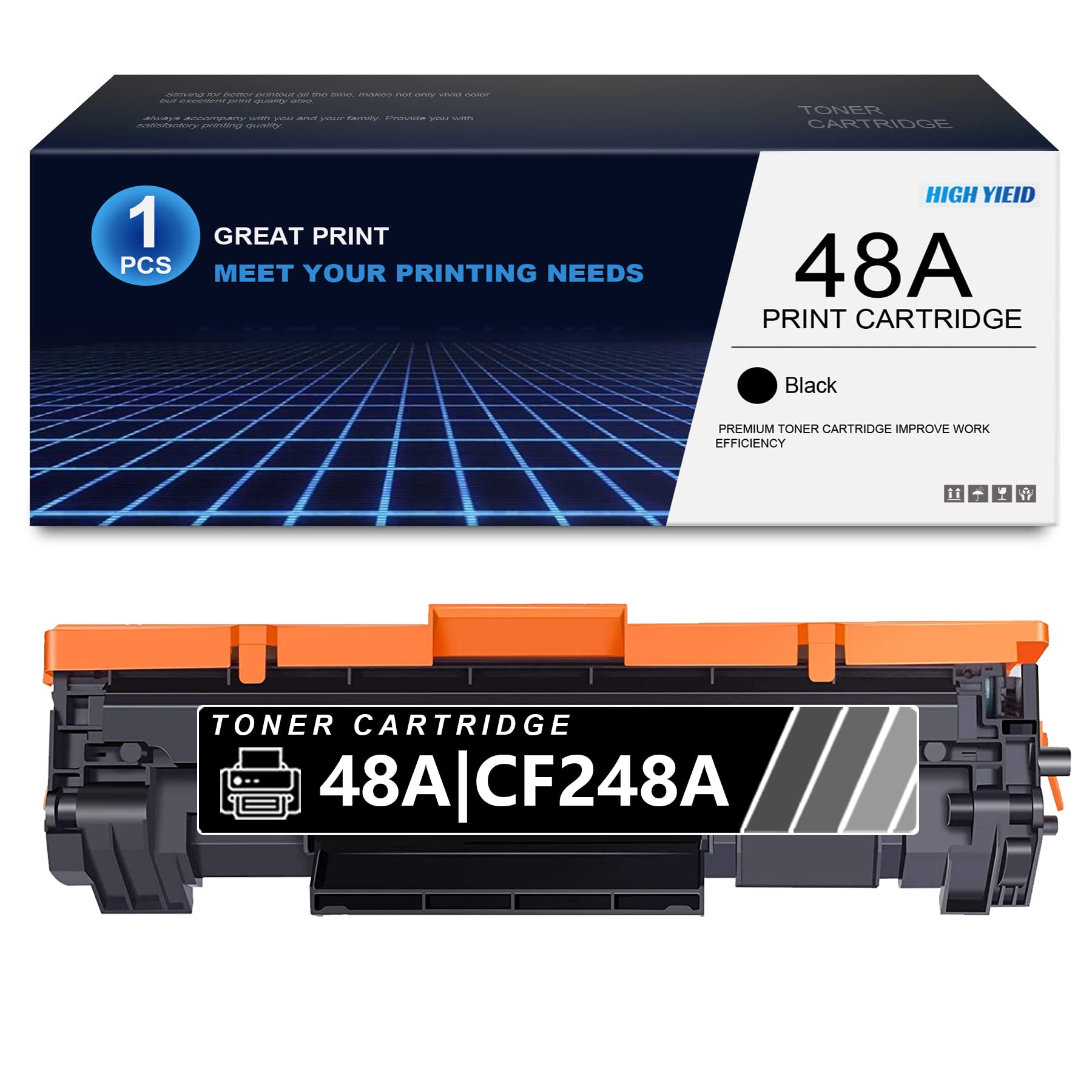 KRYPTONINK CF248A Compatible Toner Cartridge - High Yield Replacement for HP 48A CF248A | Works with HP LaserJet Pro M15a, M15w, MFP M28w, MFP M29w, MFP M28a Printers | Black (1 Pack) | Ideal for Home Office & Small Business Printing Needs