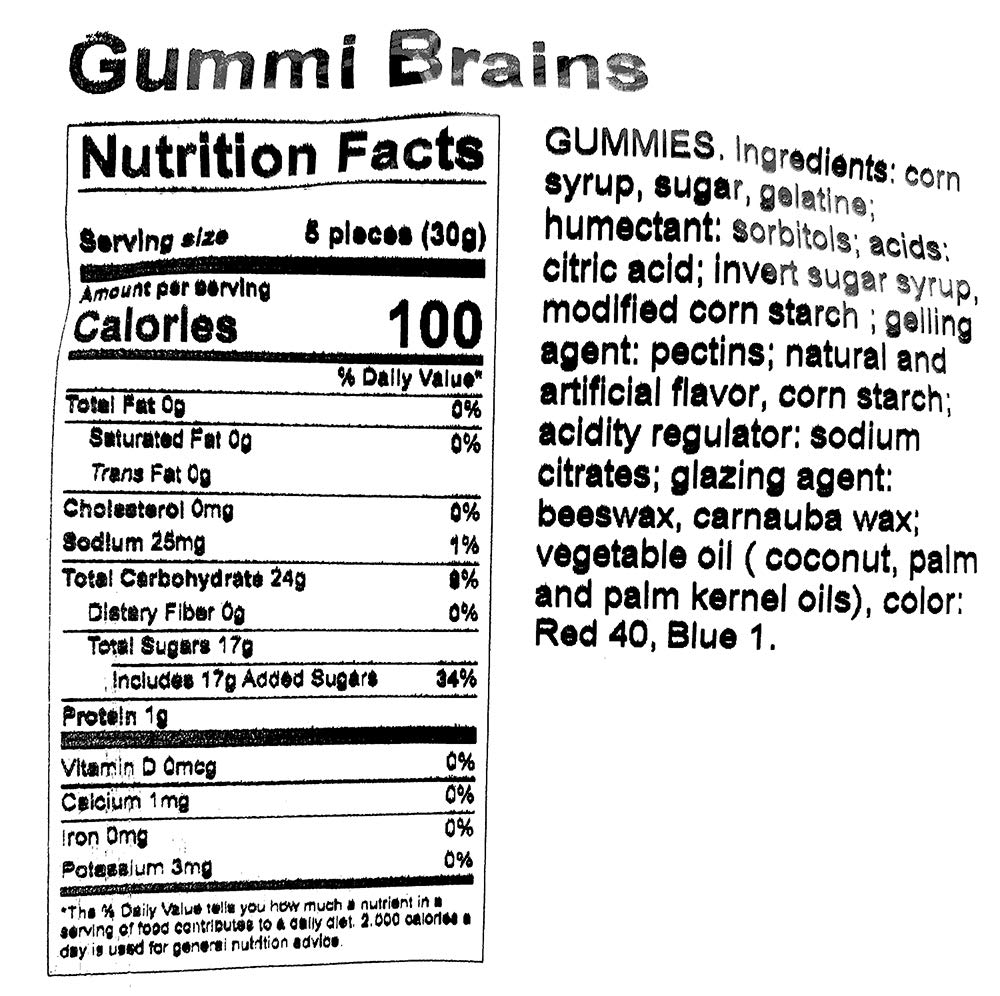SweetGourmet Jelly Filled Gummy Brains - 2lb Bulk Unwrapped Candy for Halloween Party Favors, Trick or Treat, Movie Night Snacks & Office Treats