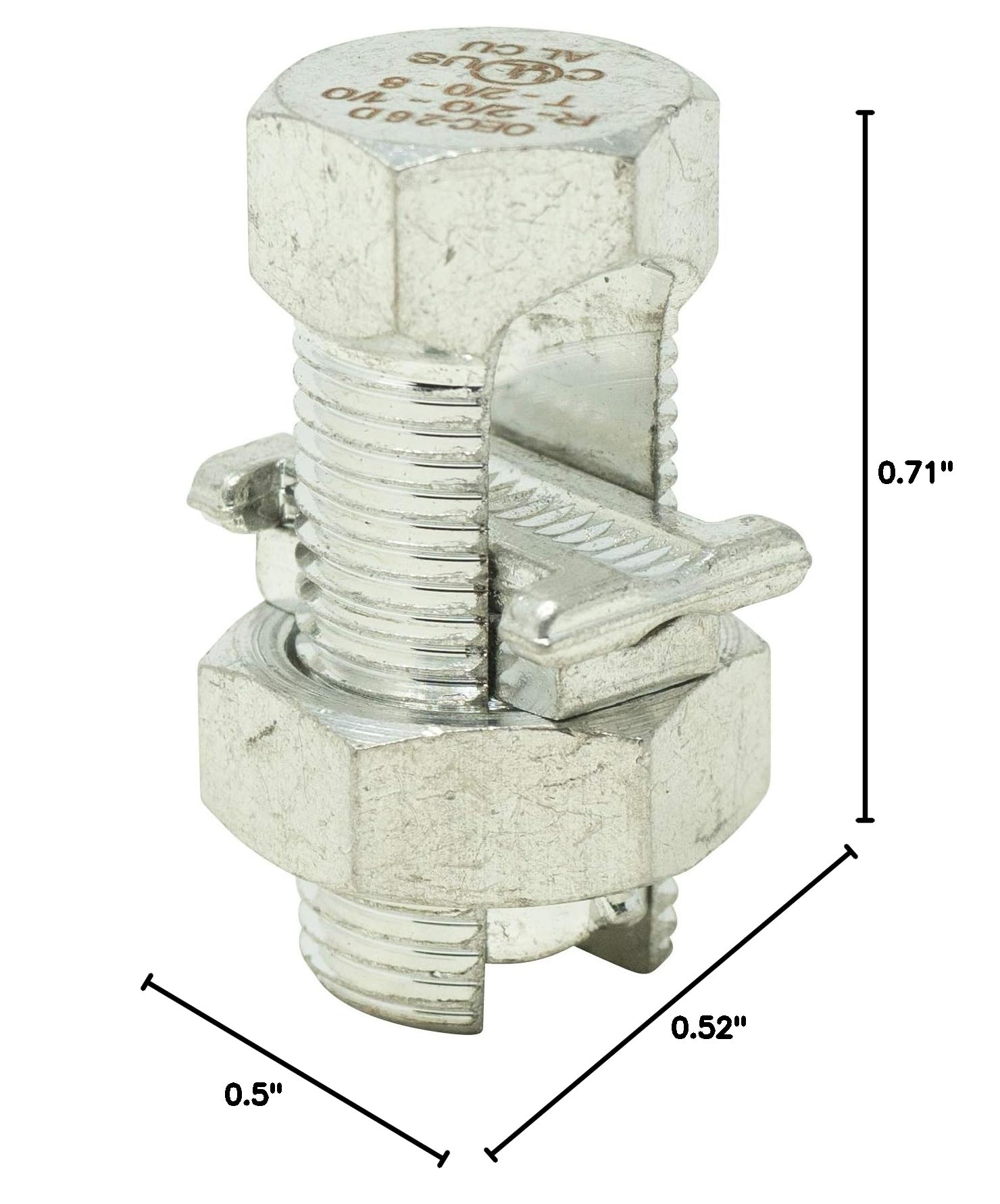 Southwire SB2/0-8CPD Split Bolt Connector - 1 Pack (2/0 STR-1/0 STR) - Dual-Rated for Copper & Aluminum Conductors - Gray - Ideal for Electrical Wiring, Panel Connections, and Industrial Applications
