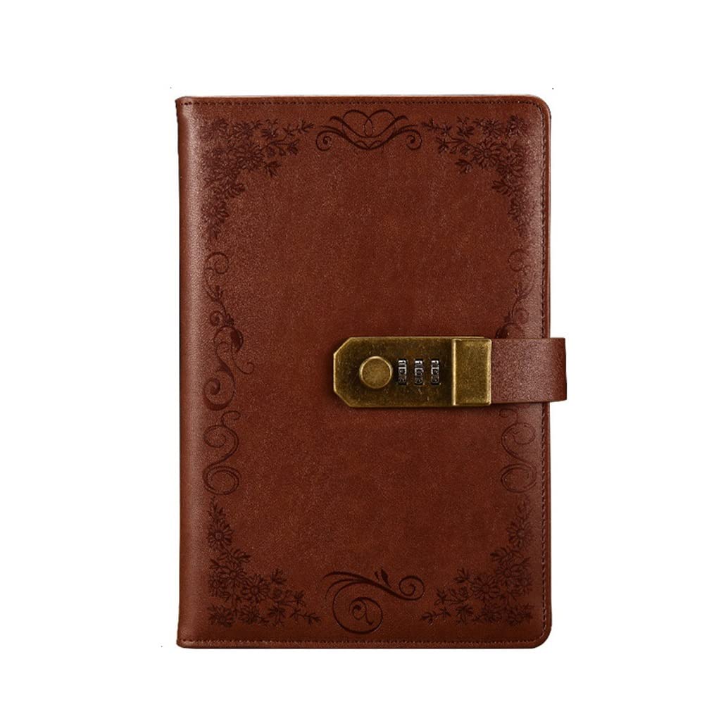 Vintage Lockable A5 Diary Notebook - PU Leather Travel Journal with Lock, Weekly Planner for School, Office & Travel, Perfect Gift (Color: Brown) | Ideal for Journaling, Note-Taking & Personal Organization