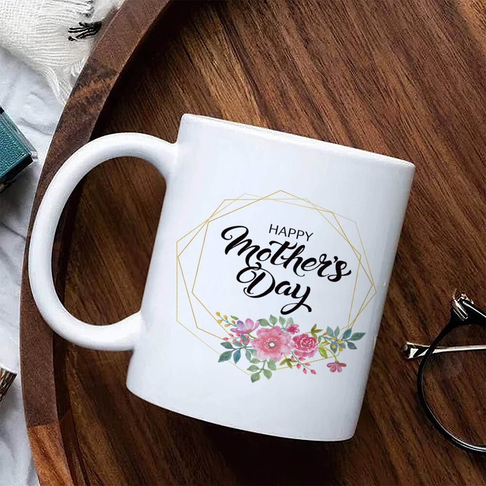 11oz White Porcelain Coffee Mug - Heart-Shaped Ceramic Cup for Mother's Day, Birthday Gifts for Mom - Perfect for Coffee, Tea & Milk - Ideal for Home, Office & Gifting