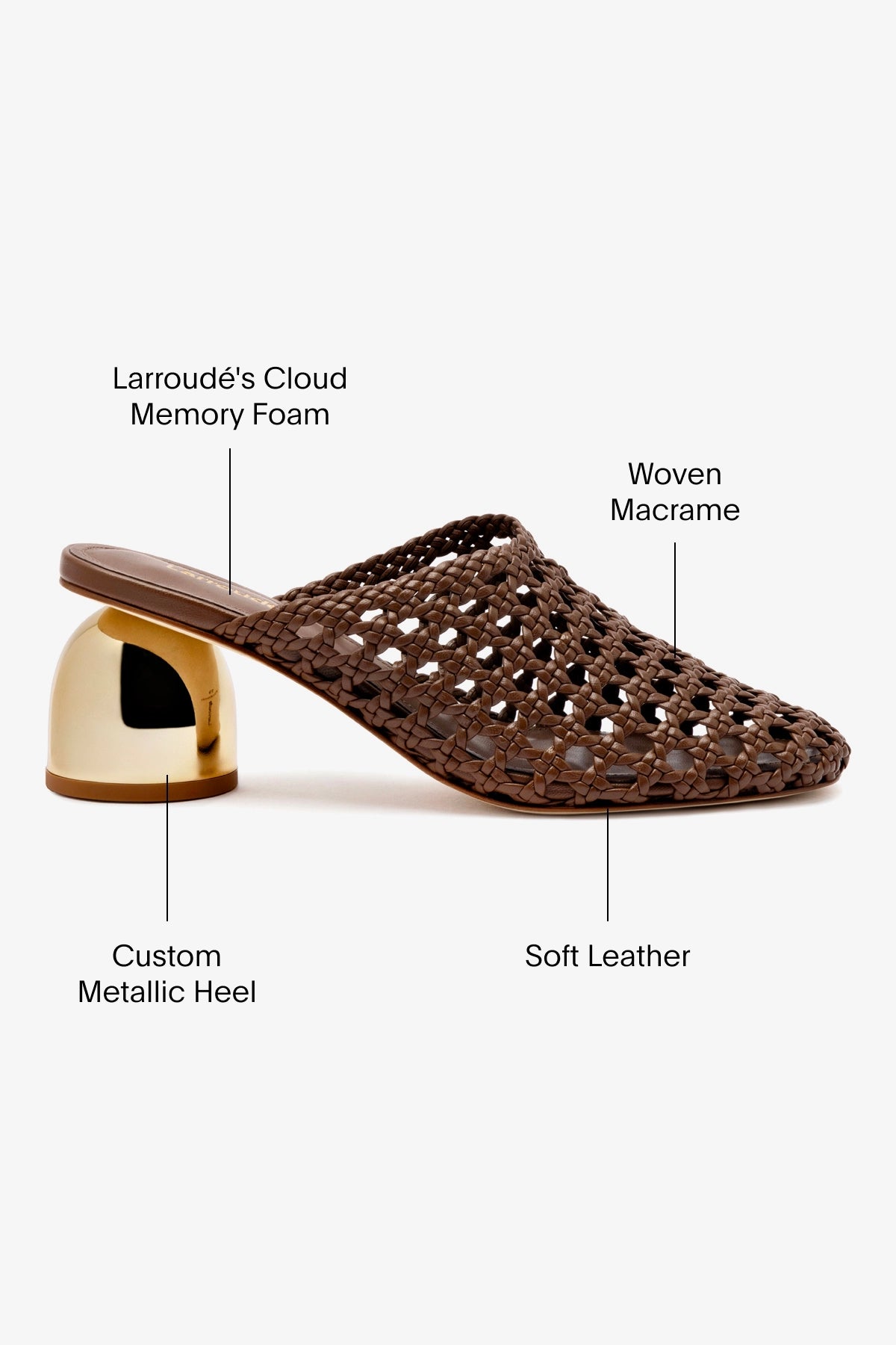 Dew Drop Macrame Mule Shoes - Handmade Burnt Umber Leather Bohemian Sandals for Women | Perfect for Summer Beach, Vacation & Boho Chic Outfits