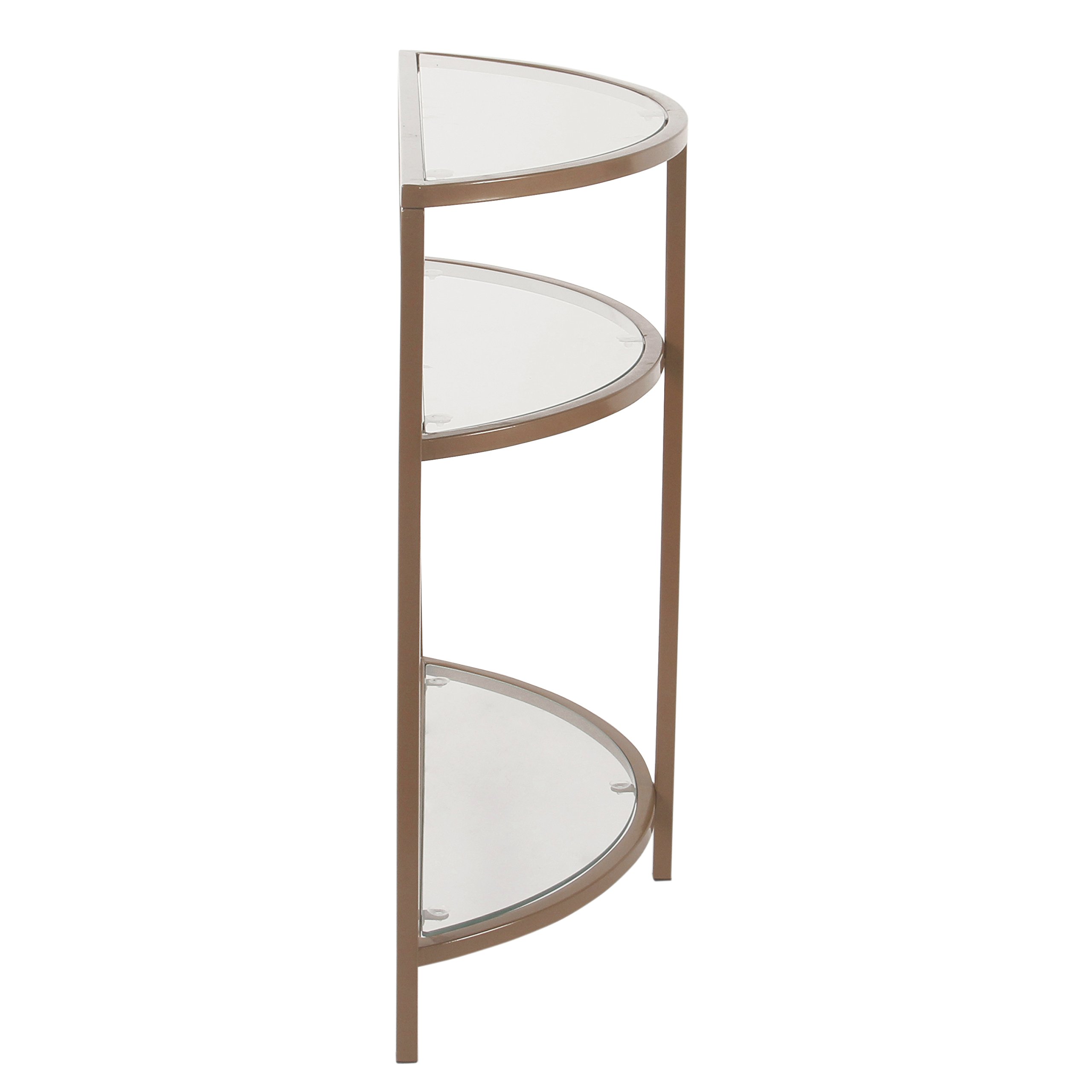 Modern Glass Half Moon Accent Table - HomePop Home Decor Kaufmann Collection | Gold Entryway & Living Room Display Storage Table | Perfect for Small Spaces, Bedroom Decor & Apartment Furniture