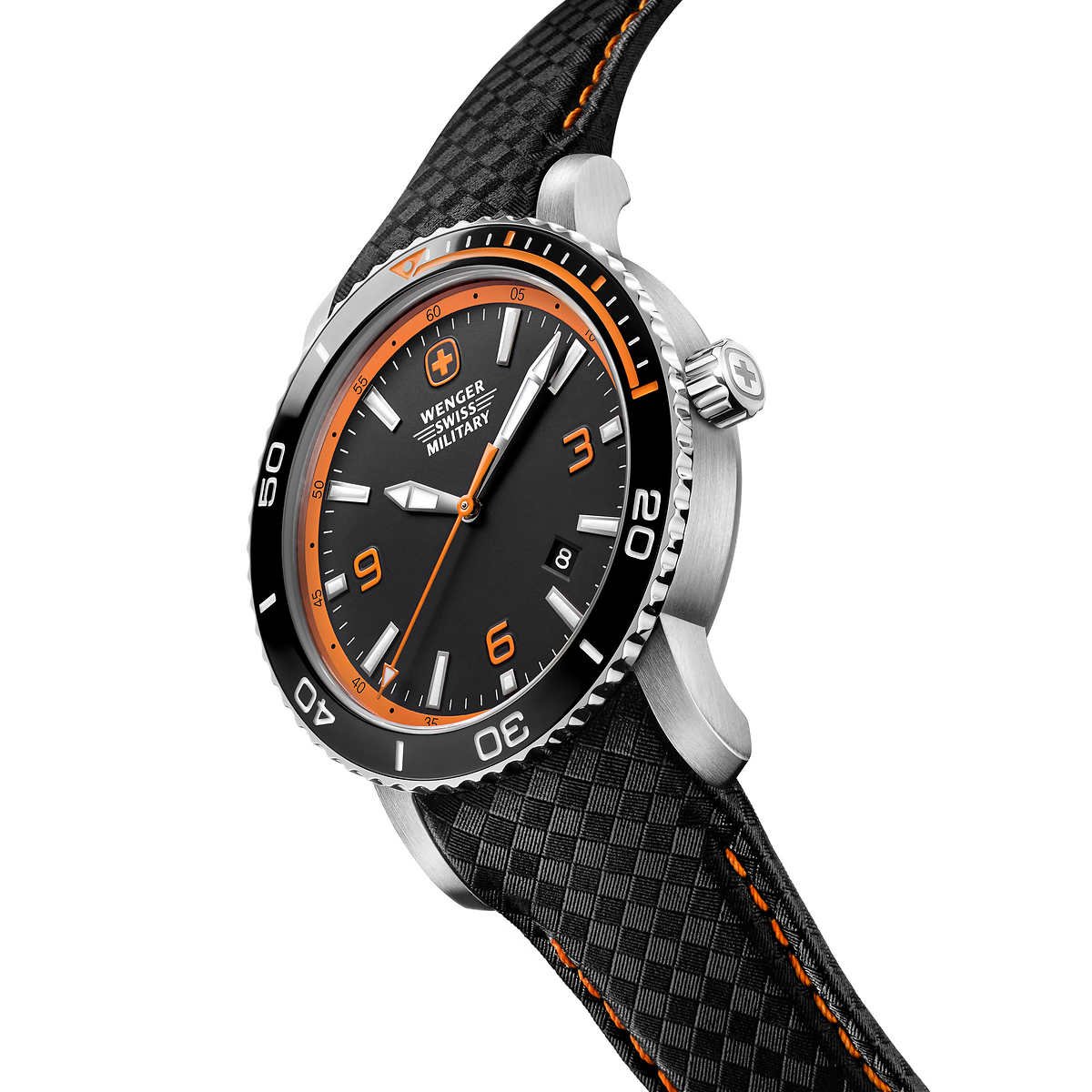 Wenger Roadster Men's Watch with LED Flashlight - Stylish Swiss Chronograph & Emergency Light for Outdoor Adventures, Travel, and Everyday Use