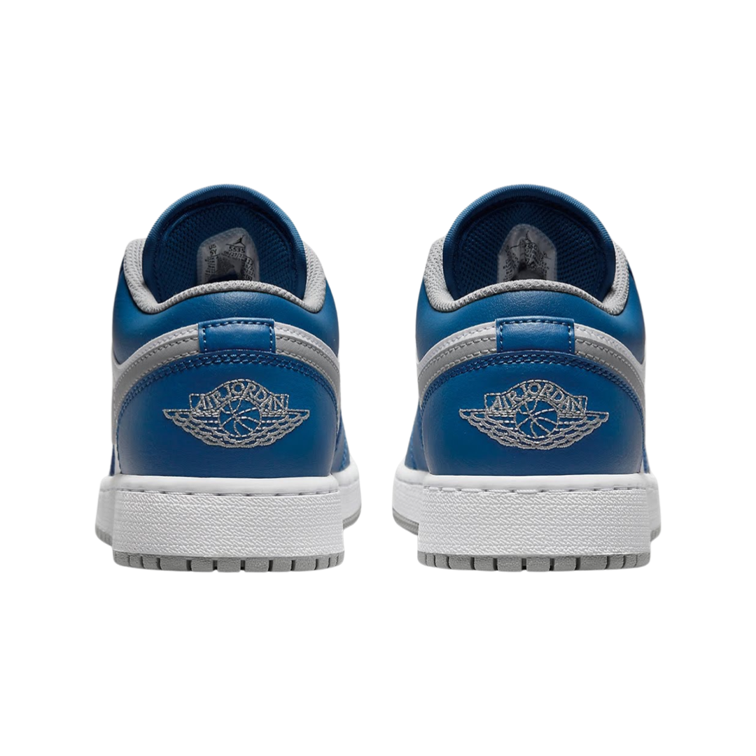 Air Jordan 1 Low GS Sneakers - True Blue, Cement Grey & White Colorway - Perfect for School, Sports & Casual Wear