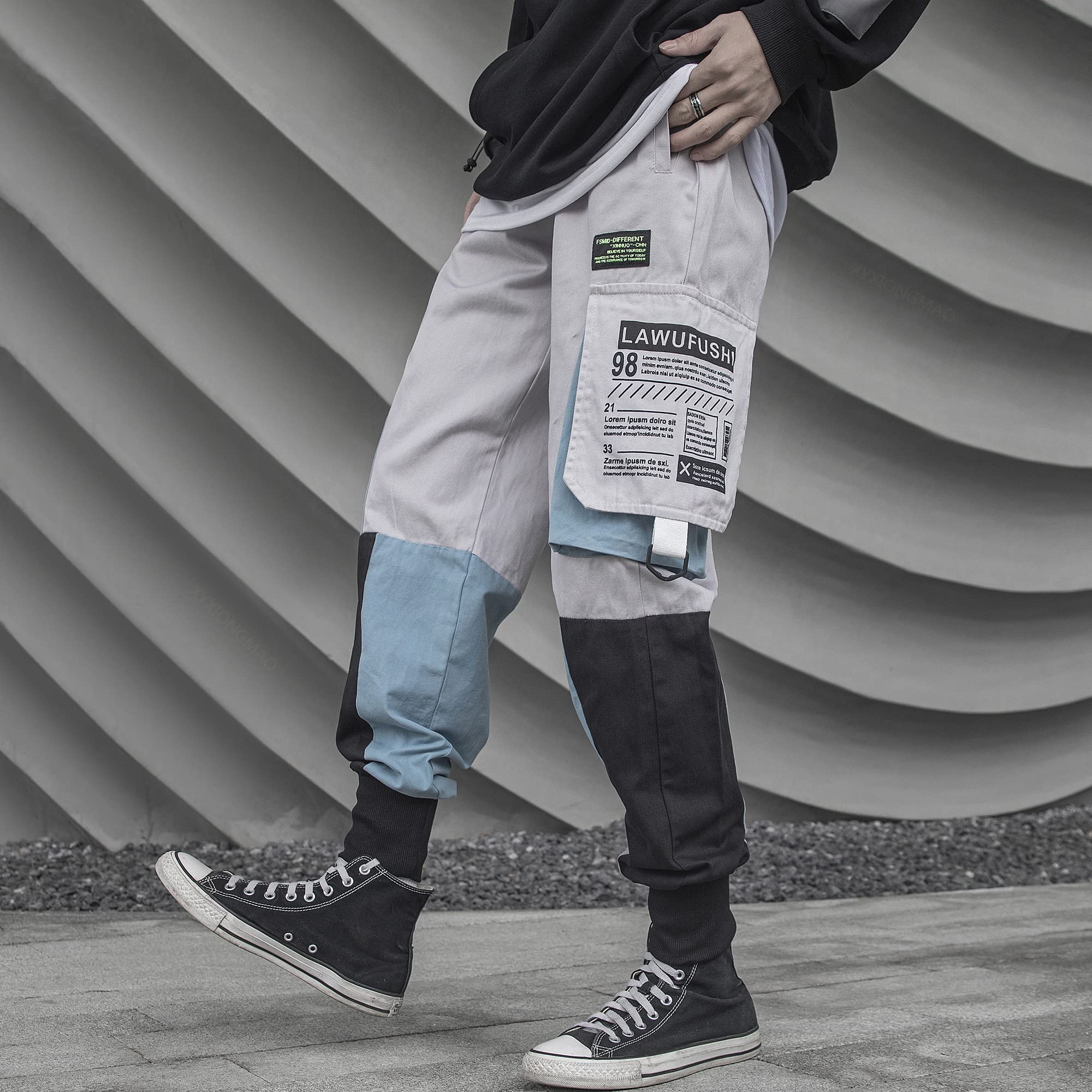 XYXIONGMAO Men's Cargo Joggers - Tactical Techwear Sweatpants with Functional Pockets | Hip Hop Streetwear & Punk Style | Perfect for Gym, Workout, and Urban Fashion