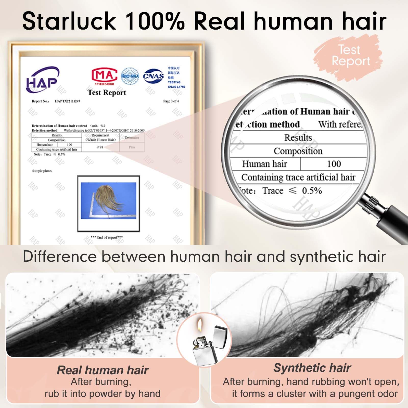 Starluck Women's Real Human Hair Toppers - 5