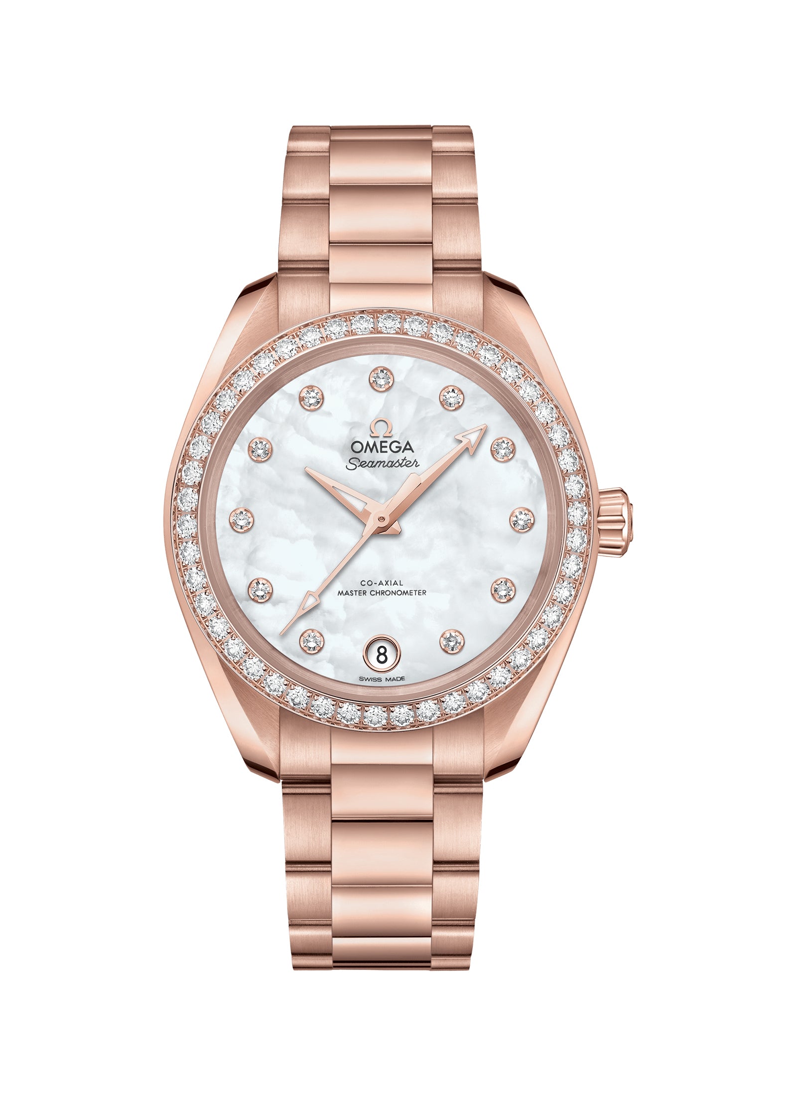 Omega Seamaster Aqua Terra Chronometer 18K Sedna™ Gold & Diamond Ladies Watch - Luxury Women's Timepiece for Business, Formal Events & Special Occasions