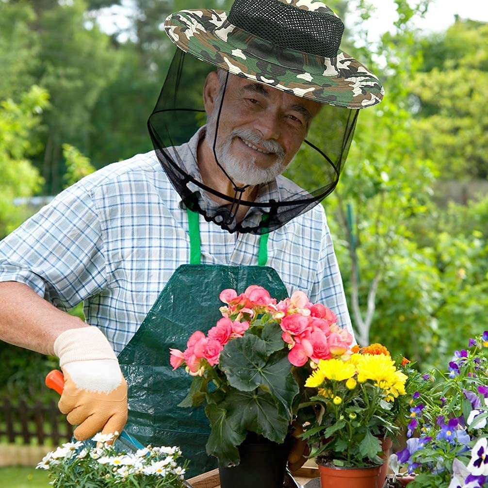 Luwint Mosquito Head Net Hat - UV Protection Sun Hat for Gardening, Fishing, Camping, Hiking & Beekeeping | Outdoor Activities & Bug Protection Gear