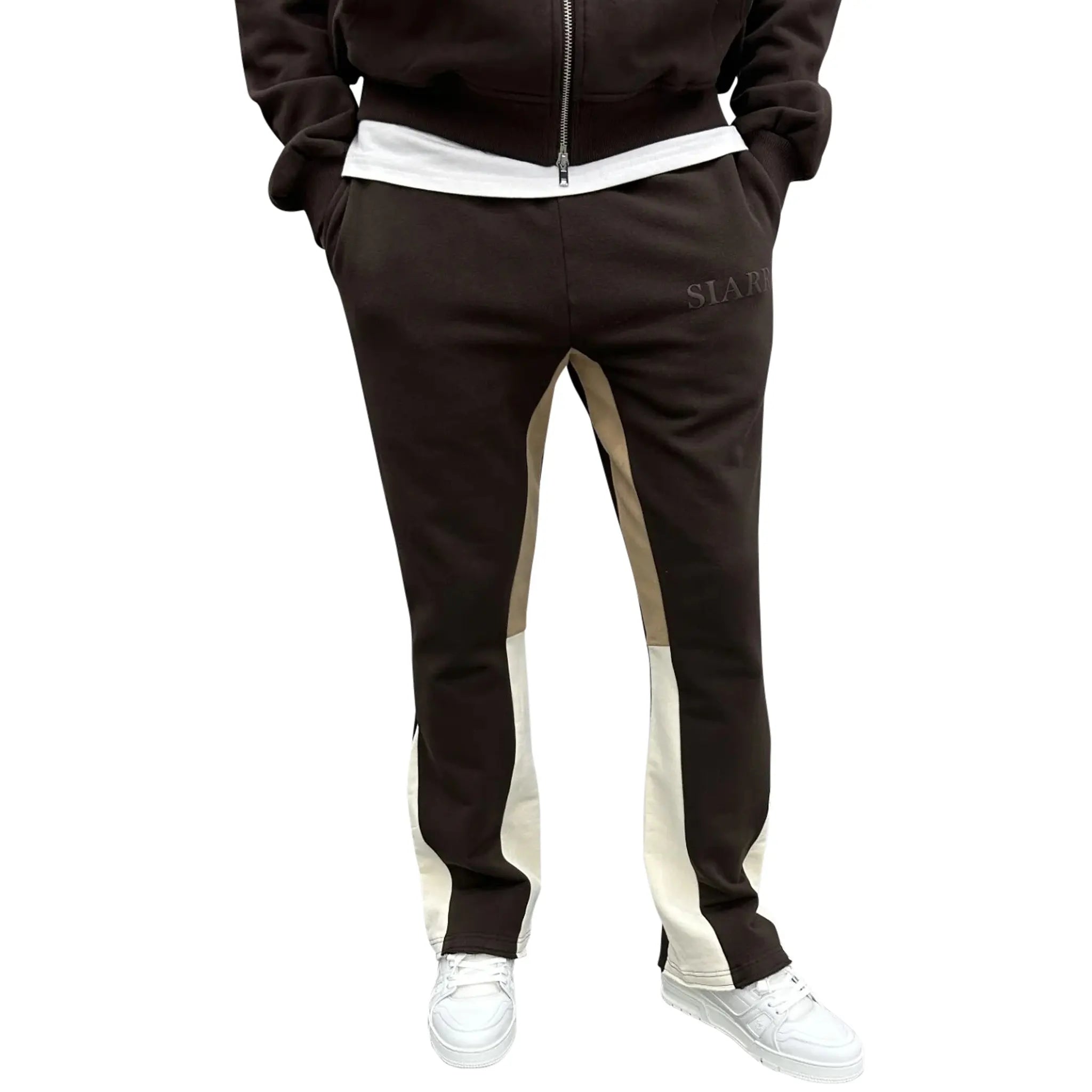 SIARR Women's Brown Flared Joggers - High Waisted Lounge Pants for Yoga, Running & Casual Wear