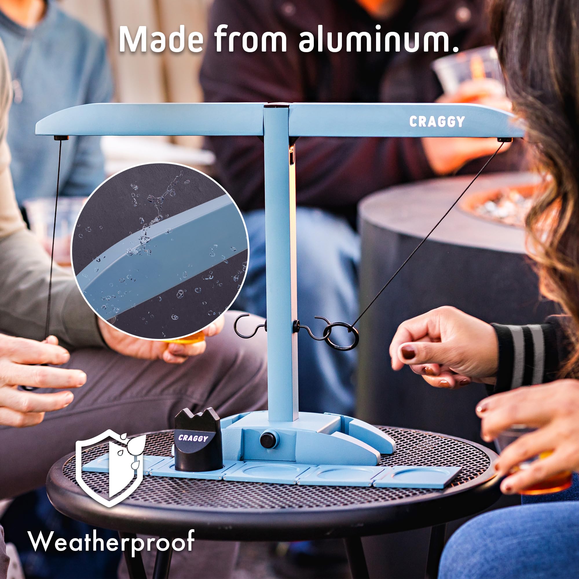 Portable Aluminum Hook and Ring Toss Game - Craggy Games XPLR for Indoor & Outdoor Fun - Family Game Night, Party, Travel & Backyard Activities - Perfect for Kids & Adults Multiplayer Entertainment