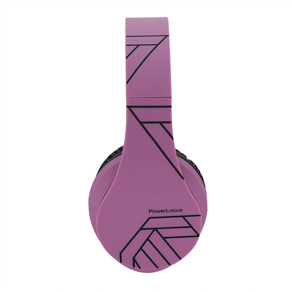 PowerLocus Bluetooth Over-Ear Headphones - Wireless & Wired Stereo Headset with Built-in Mic, Foldable Design, Micro SD/TF & FM Radio - Compatible with iPhone, Samsung, iPad, PC (Purple) - Perfect for Travel, Workouts, and Home Entertainment