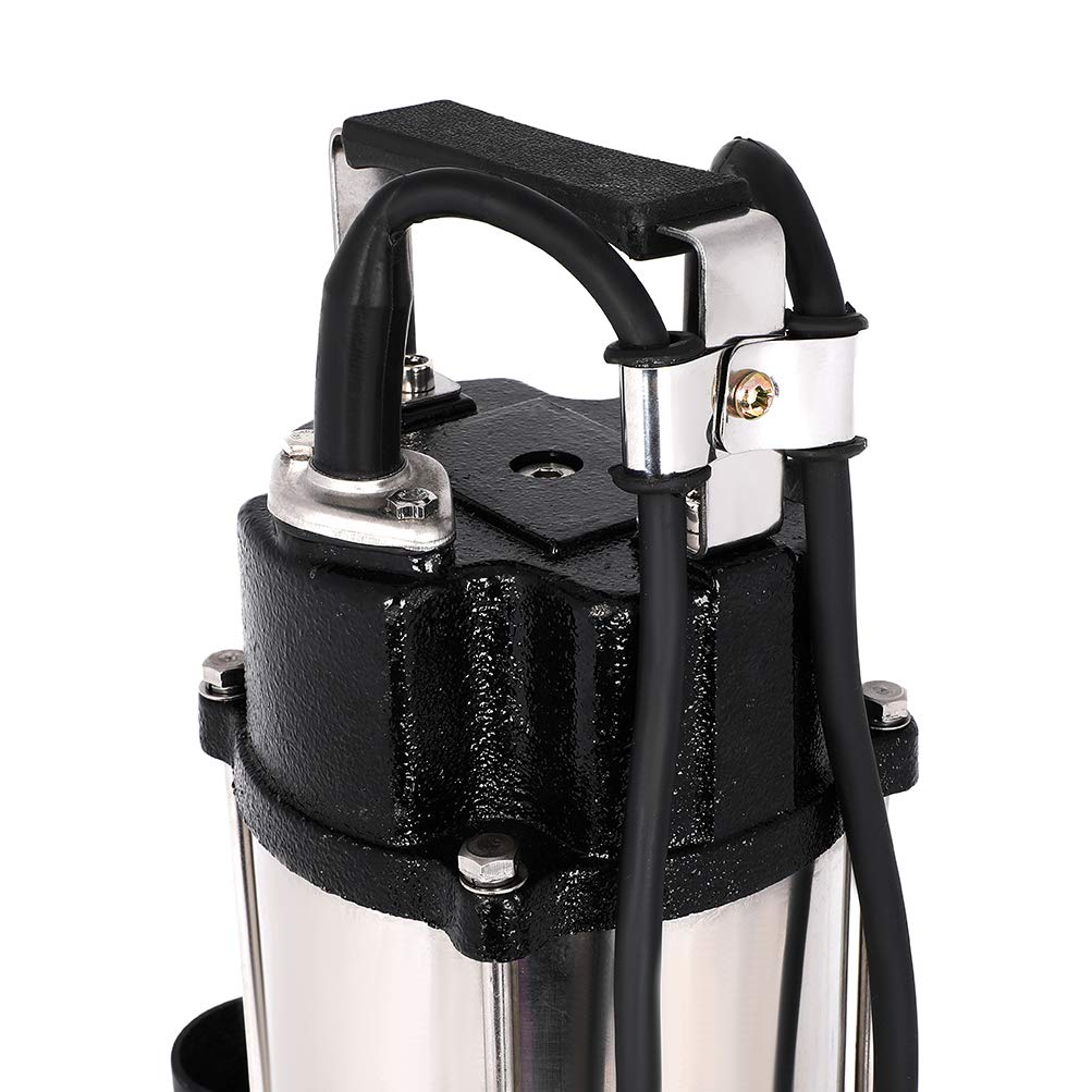 SCITOO 6340GPH 1.5HP Submersible Sump Pump with Cutter Grinder - Cast Iron Sewage Pump with Float Switch - Ideal for Basement Flooding, Industrial Drainage & Wastewater Management