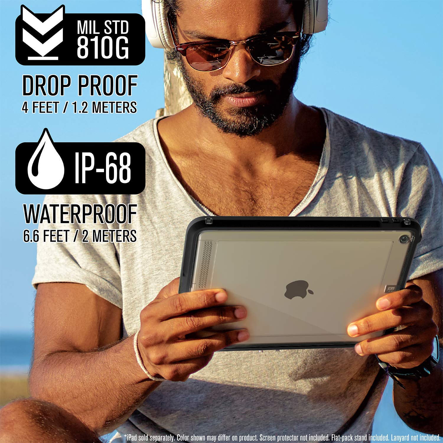 **Catalyst Waterproof Case for iPad 10.2 (9th/8th/7th Gen) – 6.6ft Waterproof, 4ft Drop Proof, Full Body Protection, Built-in Screen Protector, Kickstand & True Acoustic Sound – Black – Perfect for Outdoor Adventures, Swimming & Extreme Sports**