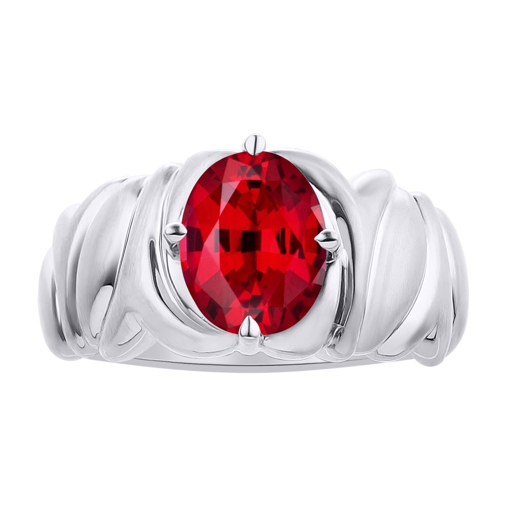 Solitaire Ruby Ring in Sterling Silver - Genuine Birthstone Jewelry for Women, Perfect for Gifts, Anniversaries & Special Occasions