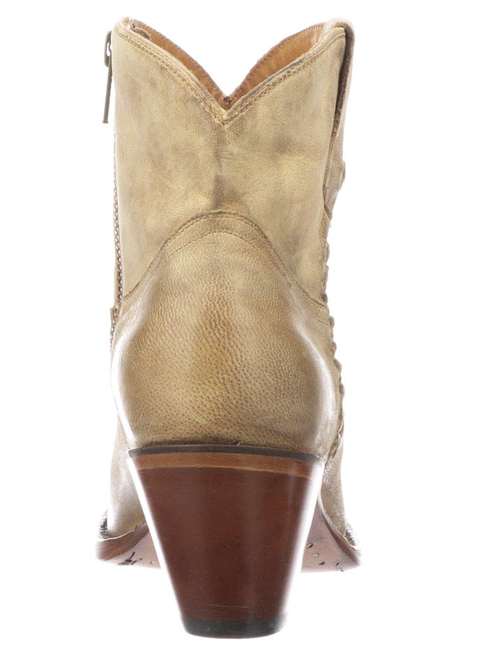 Lucchese M6006 Women's Avery Cross Stitch Bootie Pearl Bone - Stylish Western Booties for Casual Outfits & Country Events